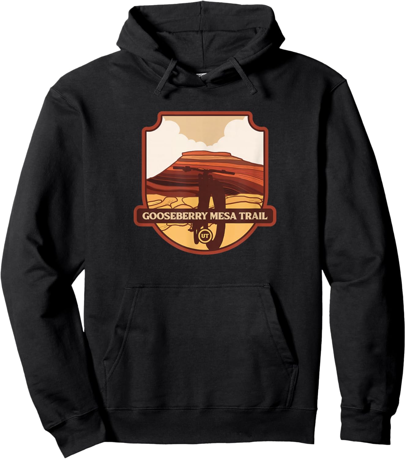 Gooseberry Mesa Trail - Utah mountain biker Hoodie - Hoodie | Black