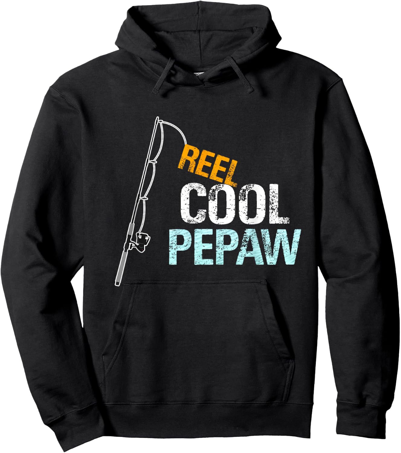 Pepaw Gift from Granddaughter Grandson Reel Cool Pepaw Hoodie - Hoodie | Black