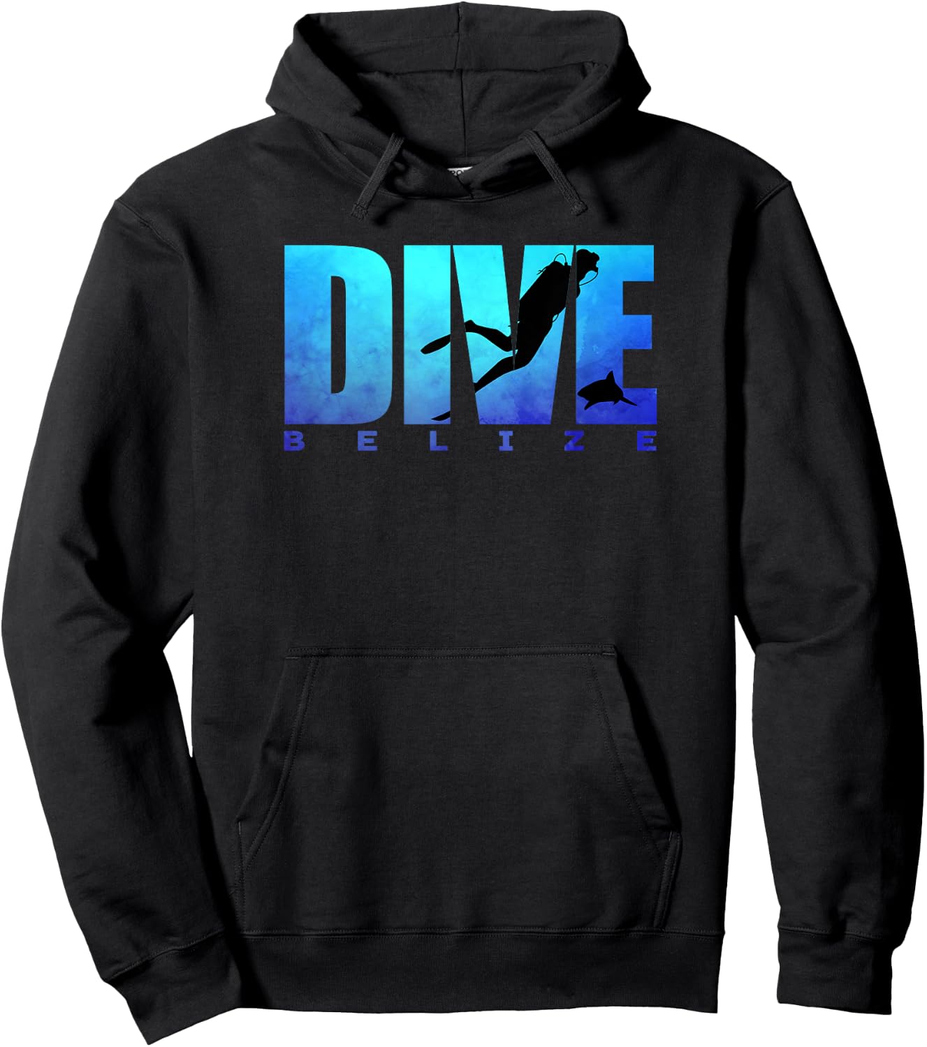 DIVE BELIZE Scuba Diver Shark Diving Snorkeling Caribbean Hoodie - Hoodie | Black