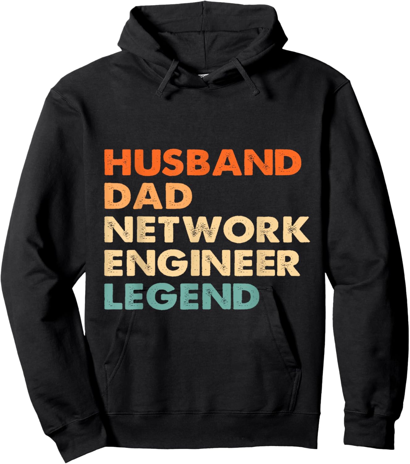 Husband Dad Network Engineer Legend Developer Retro Style Hoodie - Hoodie | Black