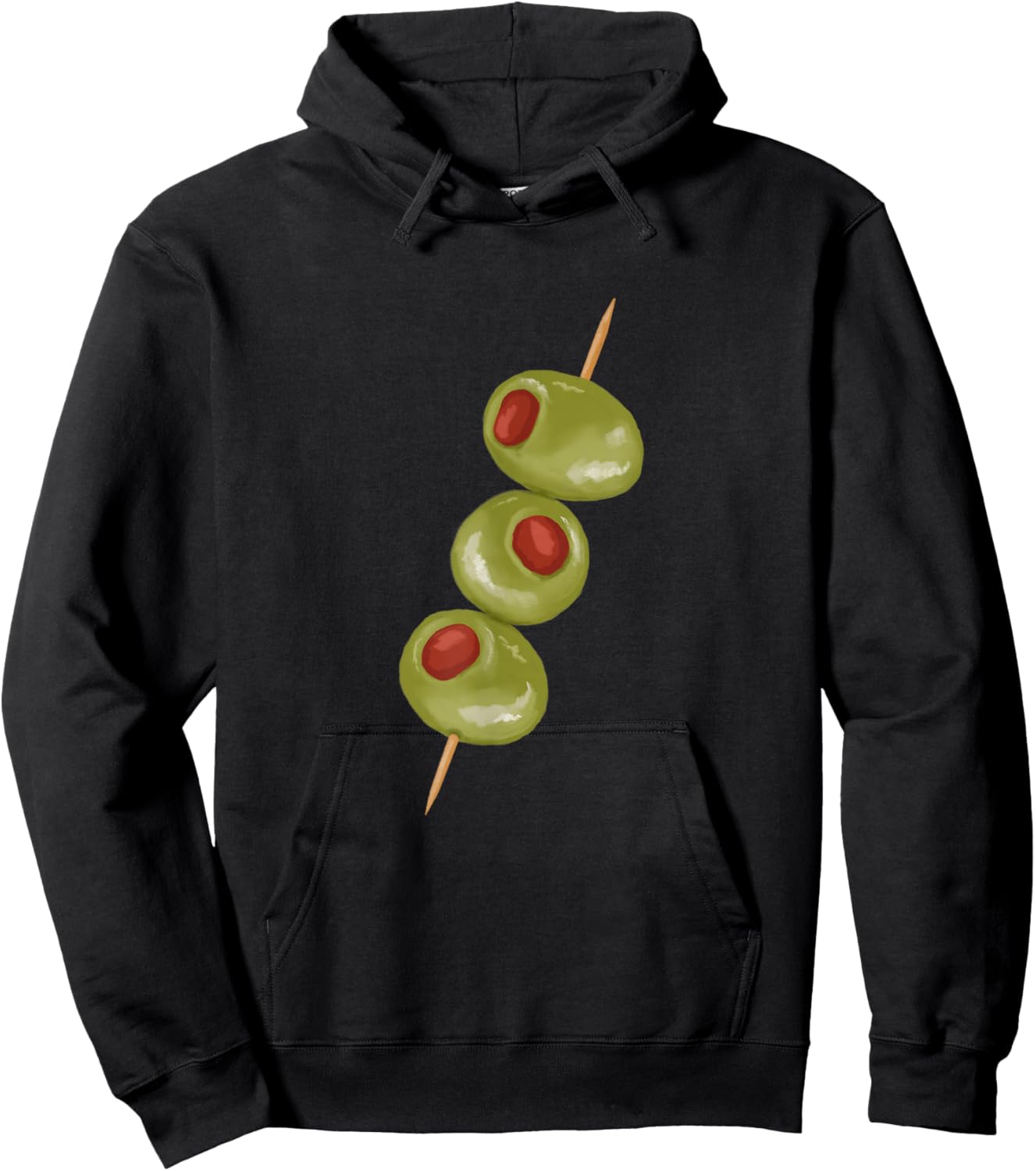 Olives on a toothpick, martini cocktail ready Hoodie - Hoodie | Black