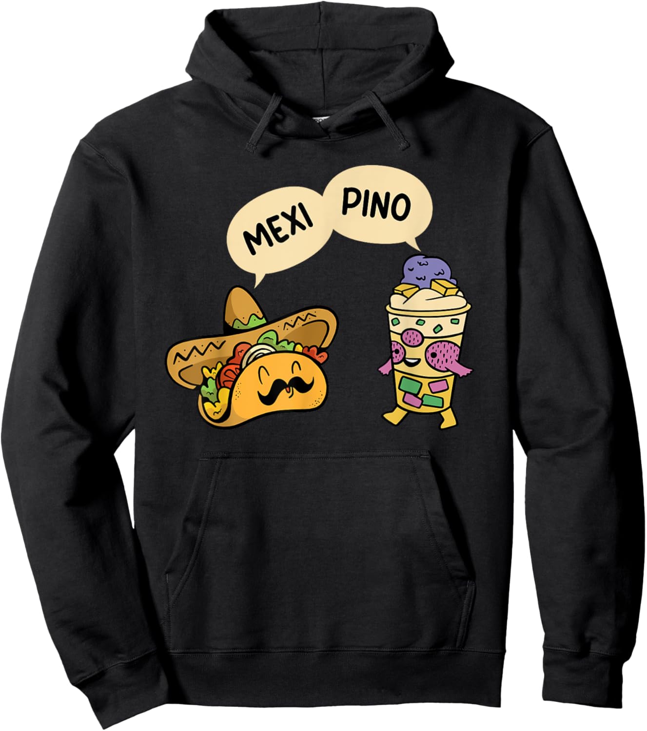 Mexipino - Funny Hallo Halo Tacos Lover Mexican Filipino Hoodie - Hoodie | Black
