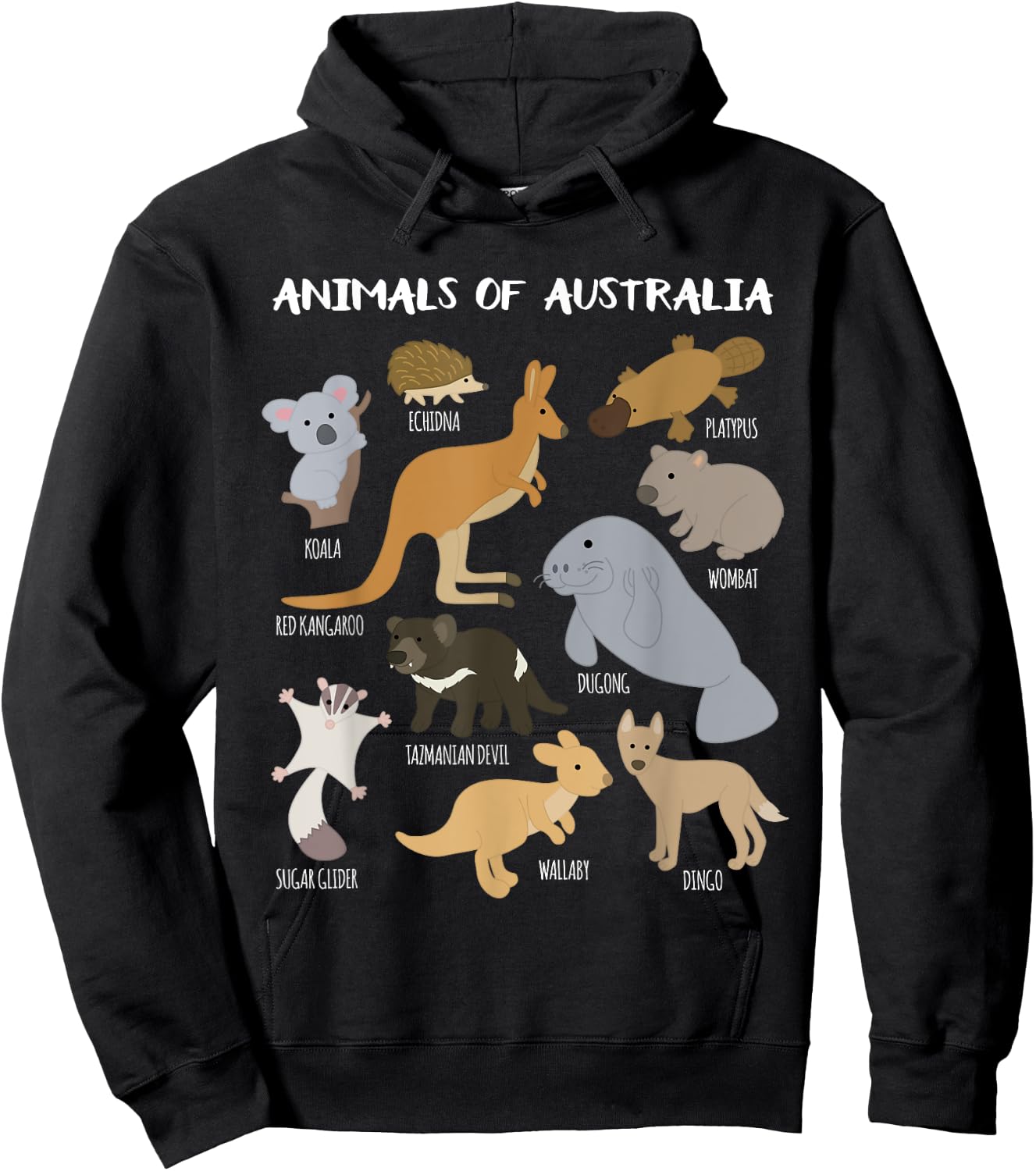 Animals Of Australia Australian Animal Educational Gift Hoodie - Hoodie | Black