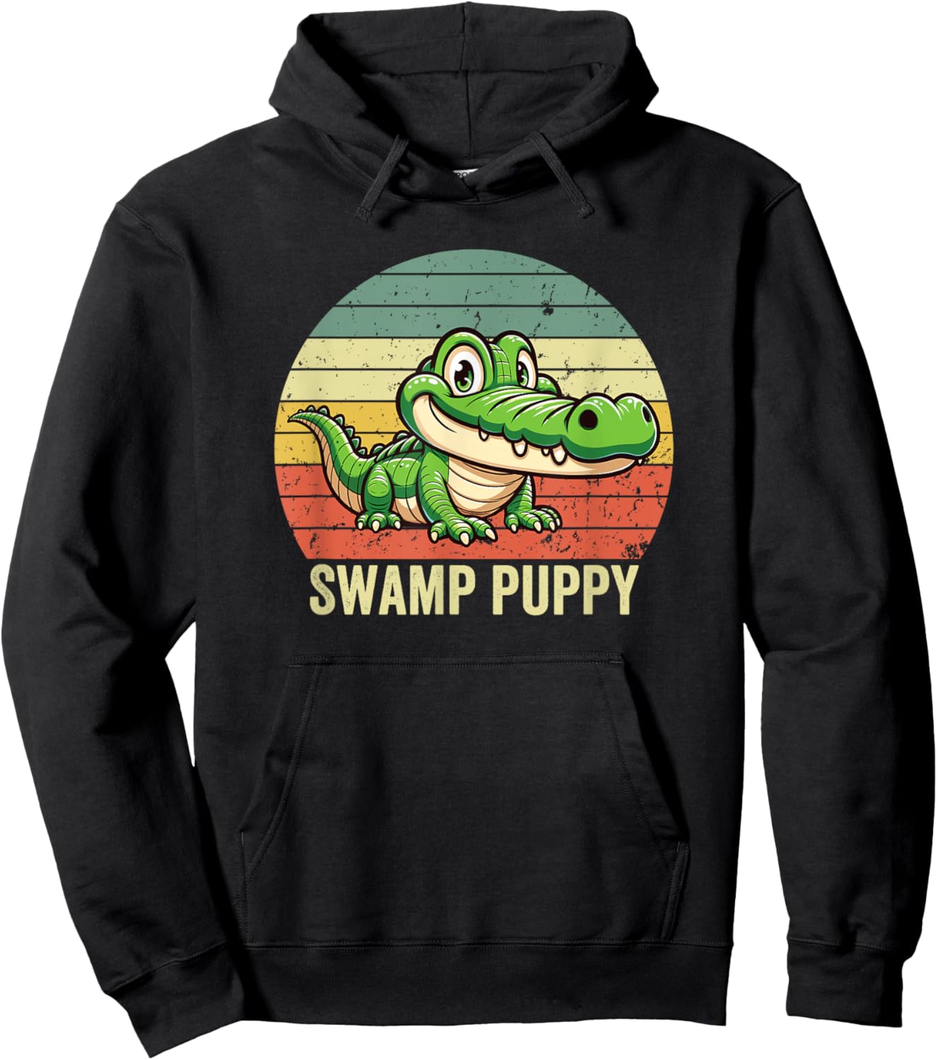 Swamp Puppy on Vintage Sunset, Swamp Puppy Hoodie - Hoodie | Black