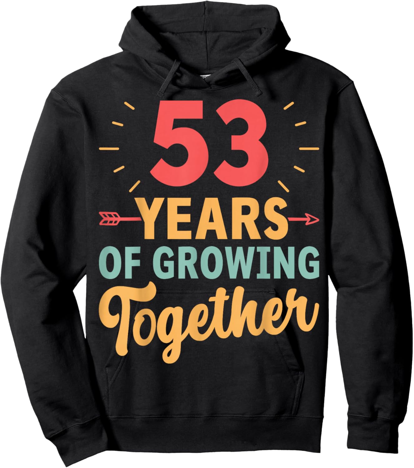 53 Years of Growing Together 53th Wedding Anniversary Couple Hoodie - Hoodie | Black