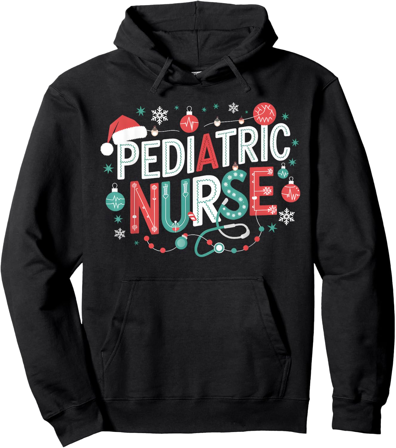 Peds Crew Pediatric Nurse Nursing Group Christmas Matching Hoodie - Hoodie | Black