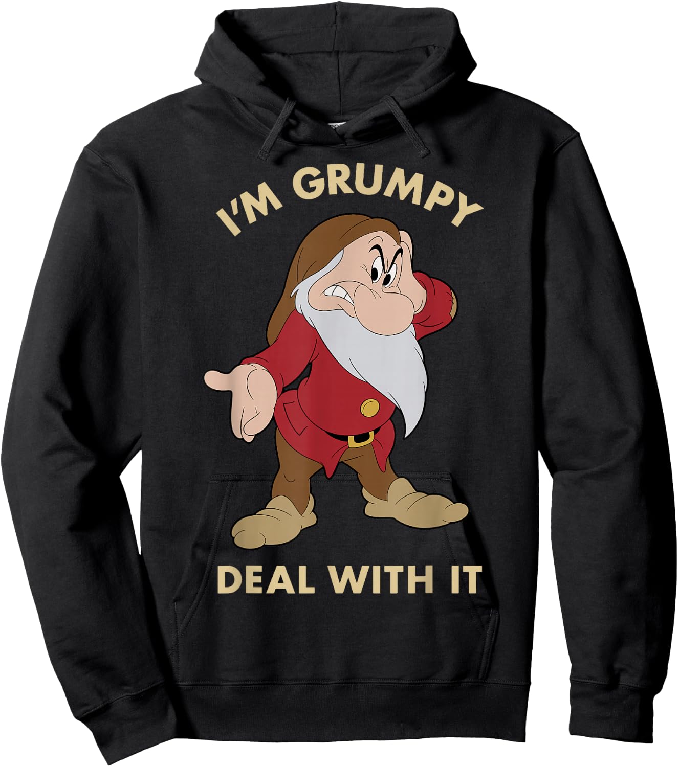 Disney Snow White I'm Grumpy Deal with It Portrait Hoodie - Hoodie | Black