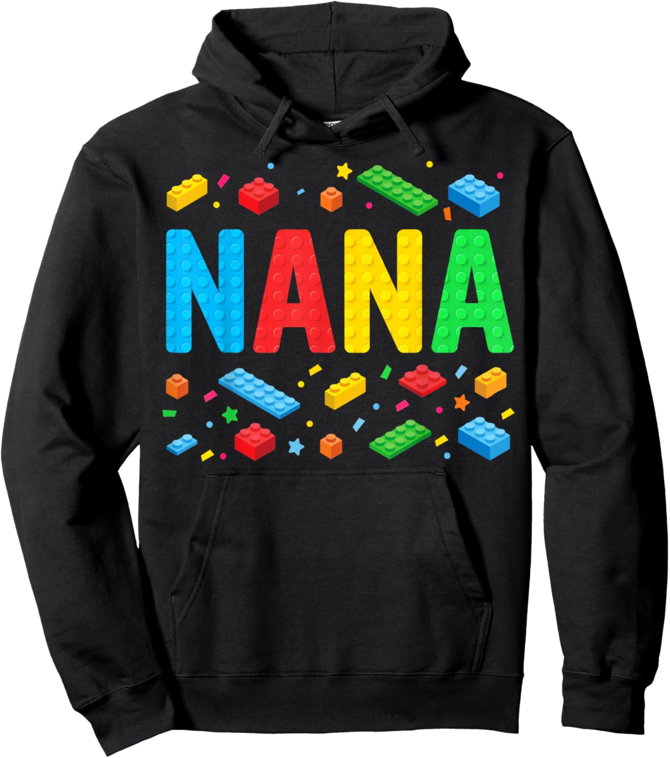Nana Master Builder Building Bricks Blocks Family Grandma Hoodie - Hoodie | Black