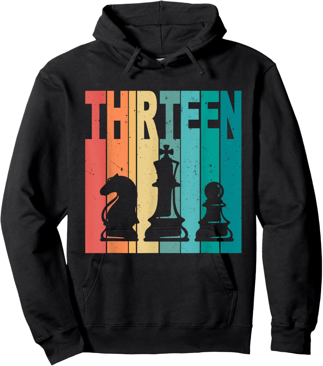 13th Birthday Chess Theme 13 Year Old Chess Player Birthday Hoodie - Hoodie | Black