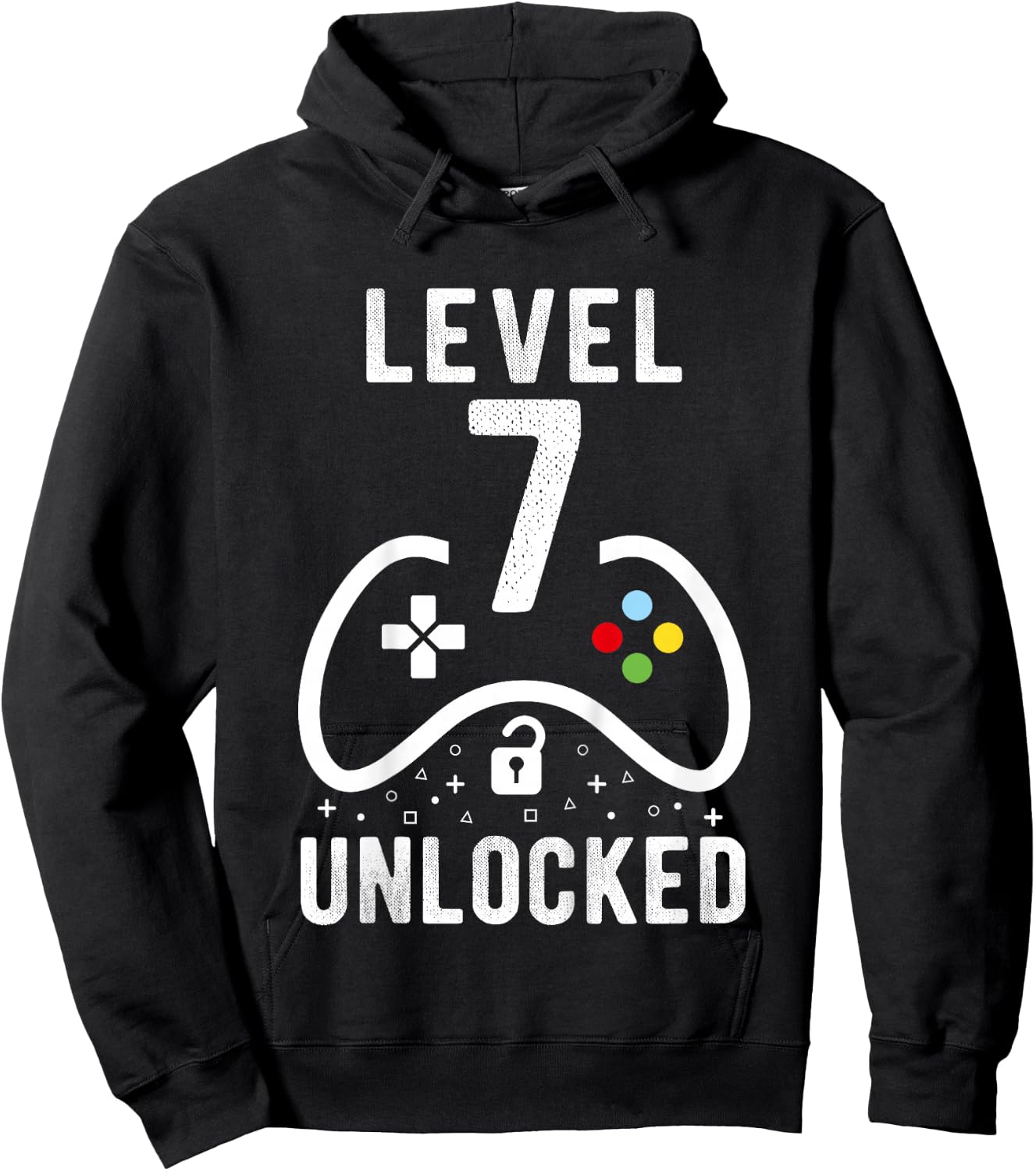 Level 7 Unlocked Video Game 7th Birthday Gift Hoodie - Hoodie | Black
