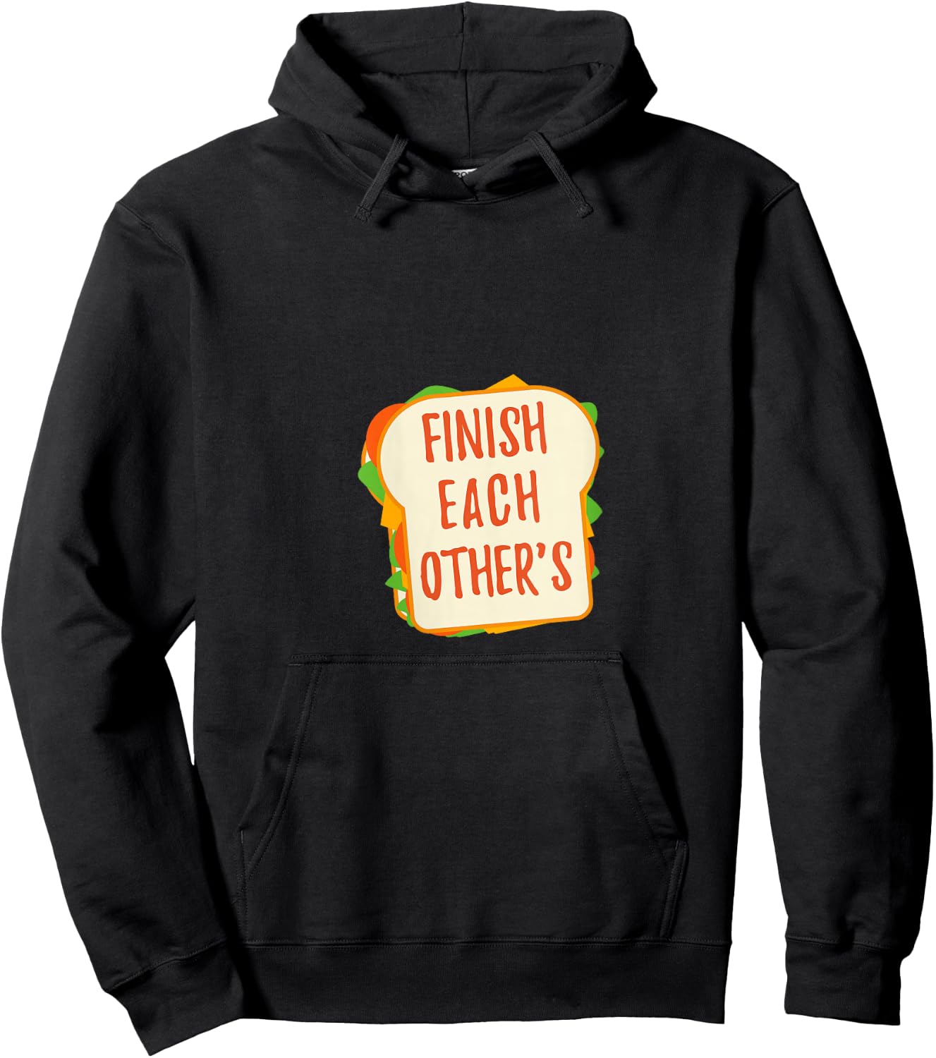 We Finish Each Other's Sandwiches| Men and Women Princess V-Neck Hoodie - Hoodie | Black