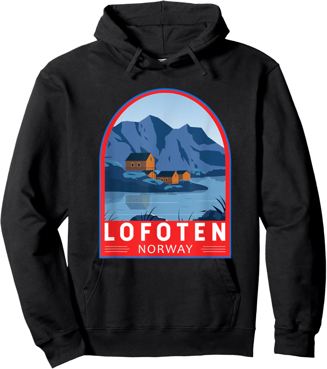 Lofoten Norway Retro Emblem Vintage Hoodie - Hoodie | Black