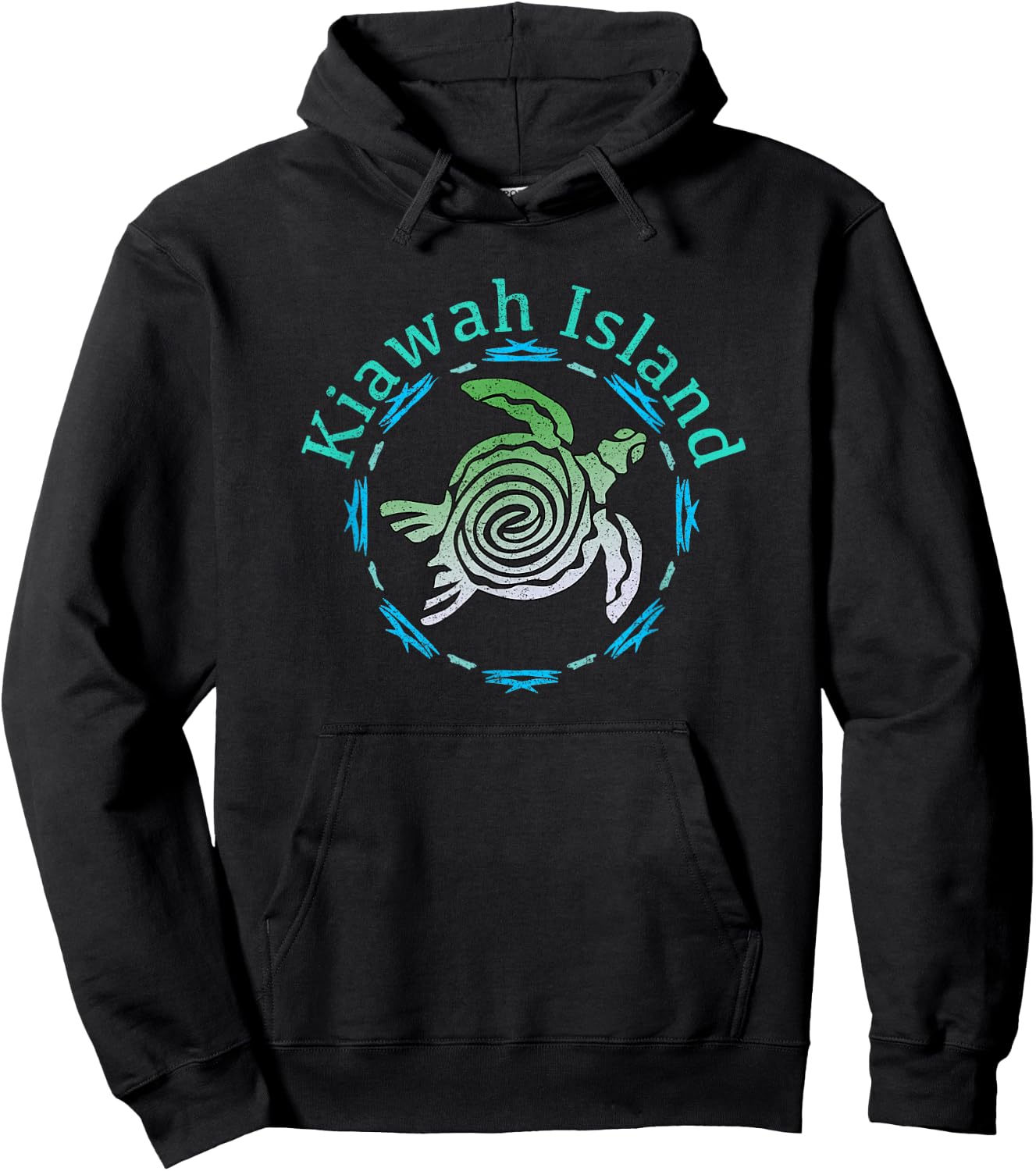 Kiawah Island Vintage Tribal Turtle Gift Hoodie - Hoodie | Black