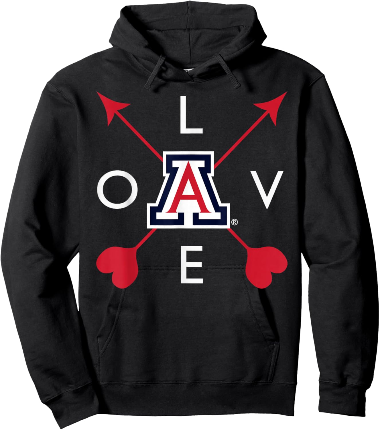 Arizona Wildcats Valentine Arrow Navy Officially Licensed Hoodie - Hoodie | Black