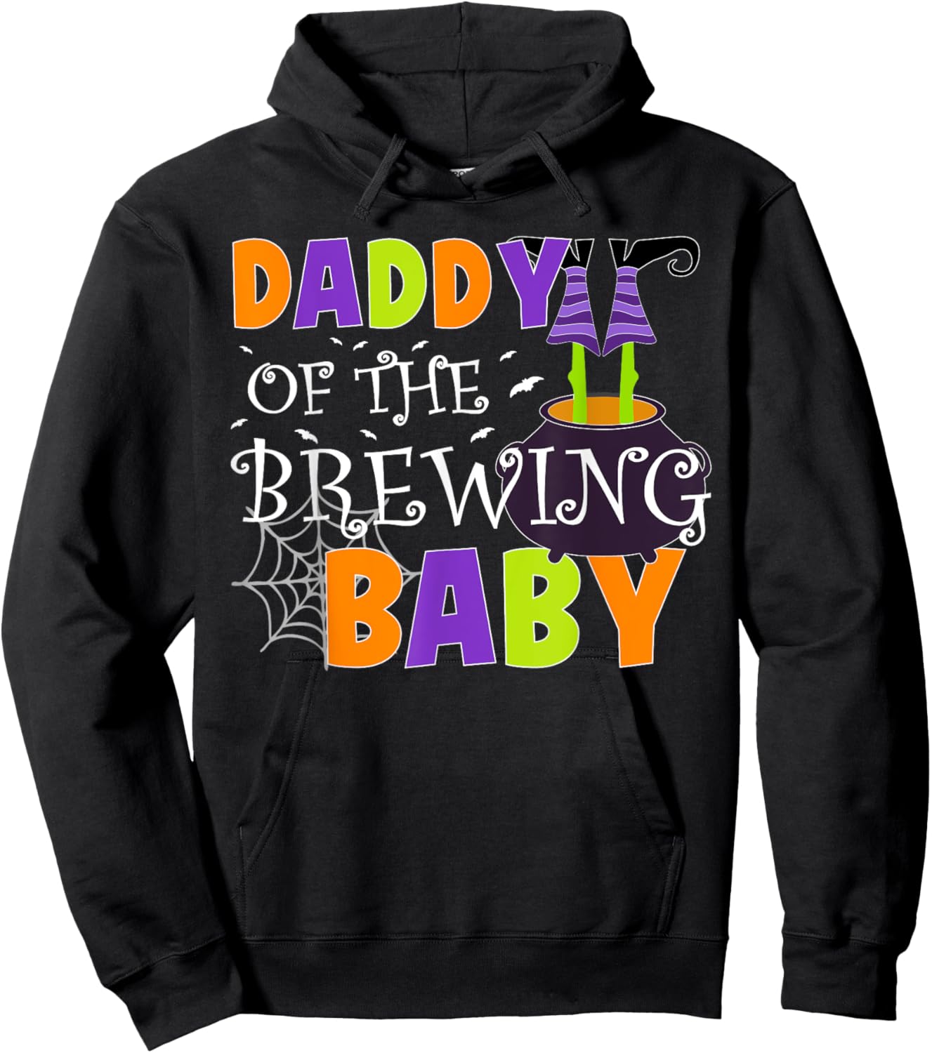 Daddy Of The Brewing Baby Halloween Witch Baby Shower Spooky Hoodie - Hoodie | Black