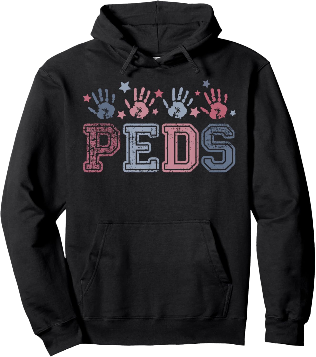 Pediatrics nurse Vintage Patriotic Peds Nurse 4th of July Men Hoodie - Hoodie | Black