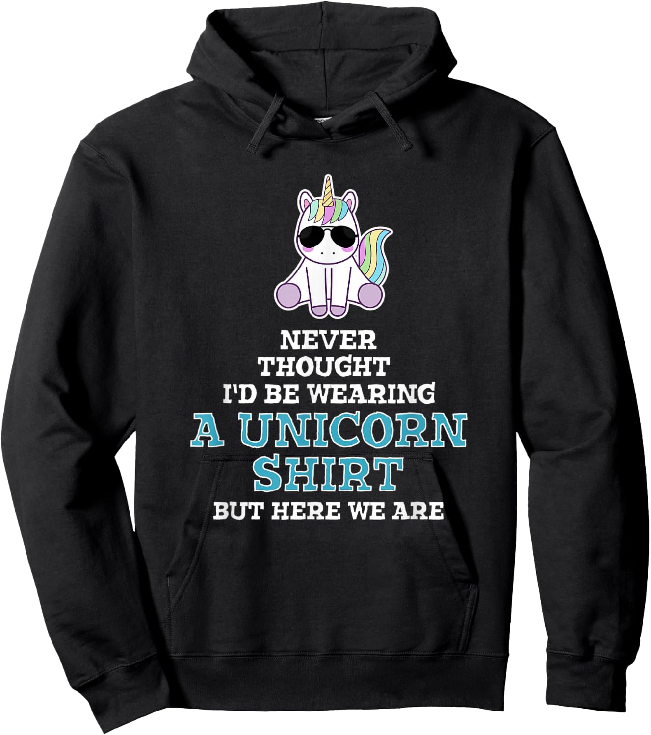 Manly Unicorn Gift Dad Grandpa or Bro - Funny Unicorn Hoodie - Hoodie | Black