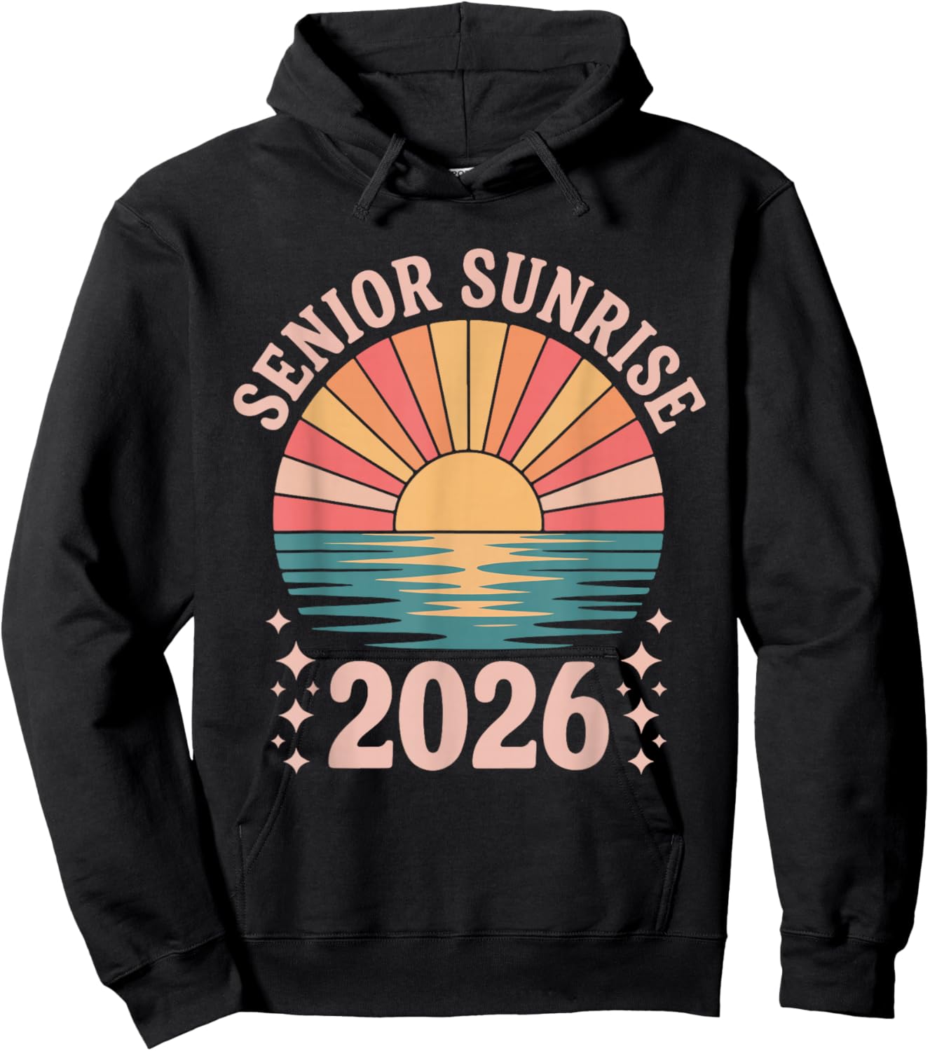 Vintage SENIOR SUNRISE 2026 Seniors of class graduation Hoodie - Hoodie | Black