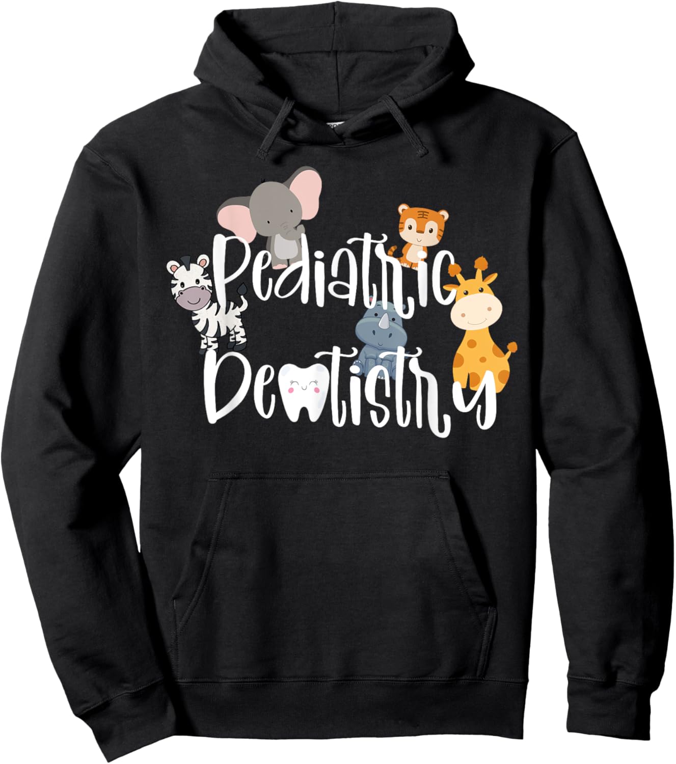Safari Animals Pediatric Dentistry Dentist Dental Assistant Hoodie - Hoodie | Black