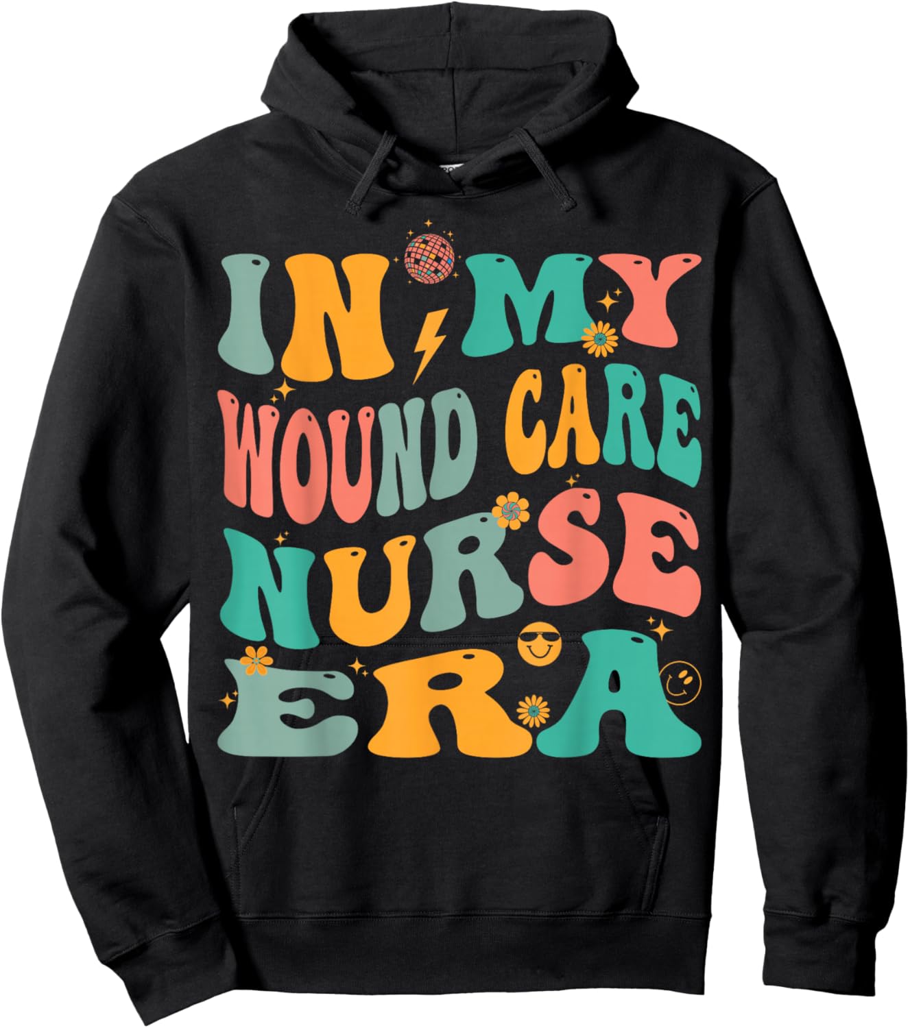 In My Wound Care Nurse Era Retro Ostomy Continence Nursing Hoodie - Hoodie | Black