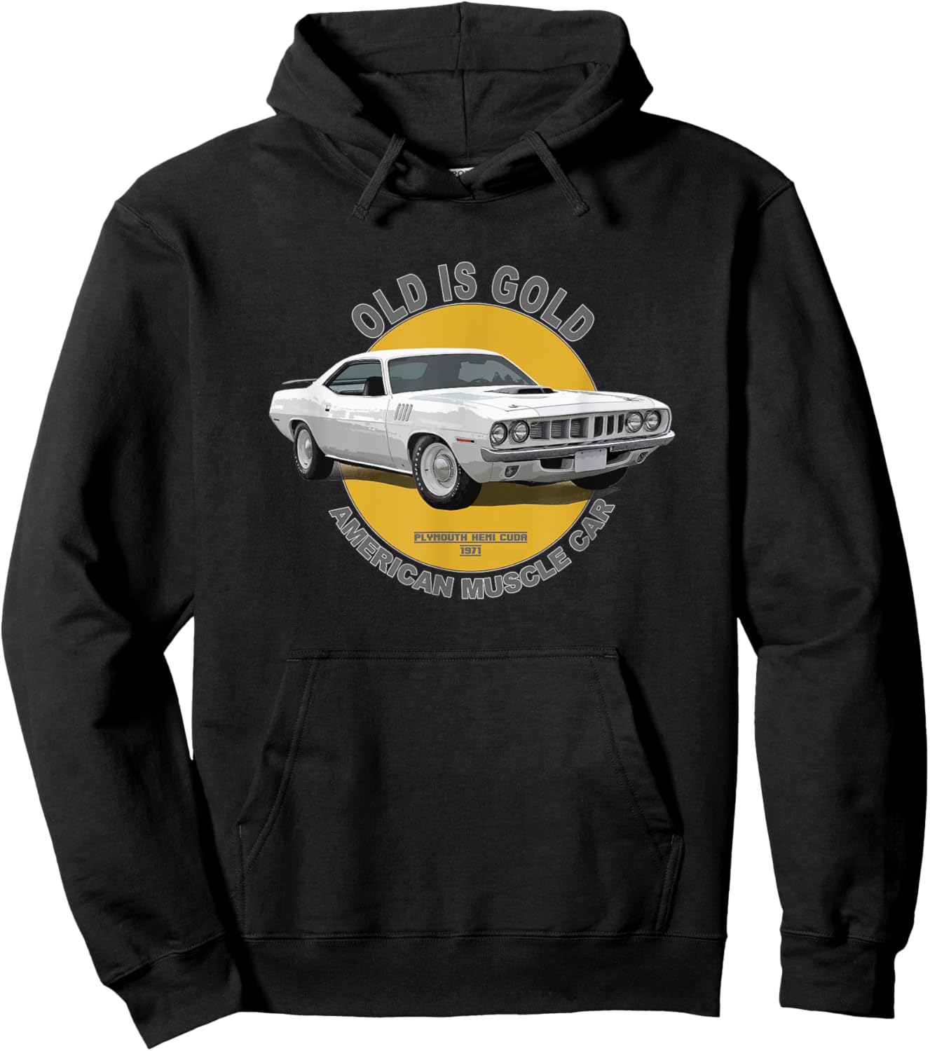 Plymouth Hemi Cuda American Muscle Car 60s 70s Hoodie - Hoodie | Black