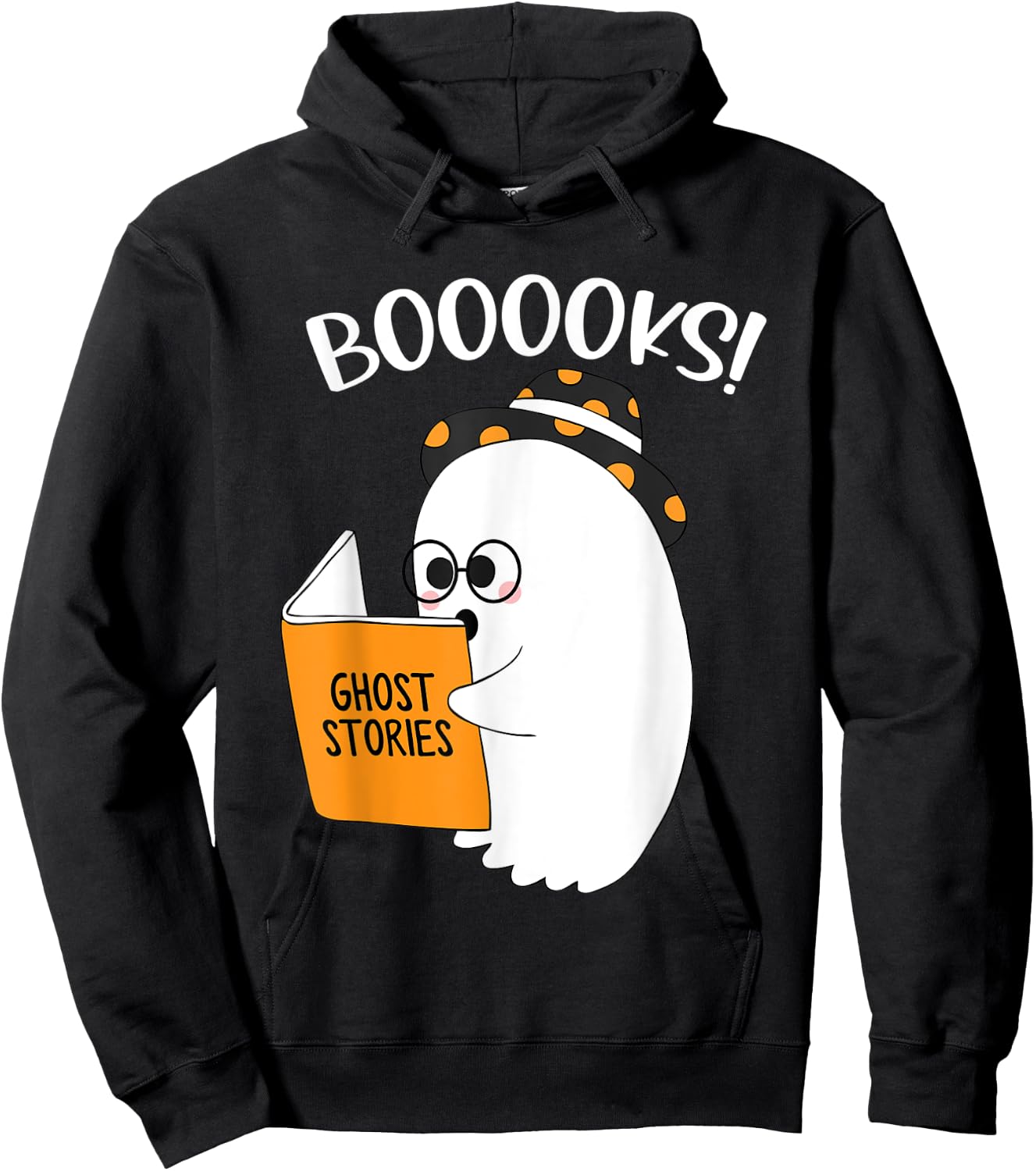 Booooks Funny Ghost Reading Books Halloween Teacher gift Women Hoodie - Hoodie | Black