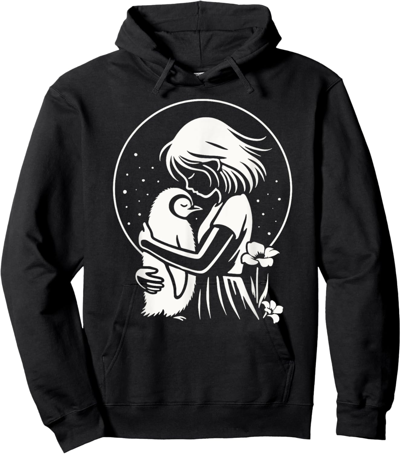 Penguin Shirt Woman Girl Child Silhouette Penguin , Black, S Hoodie - Hoodie | Black