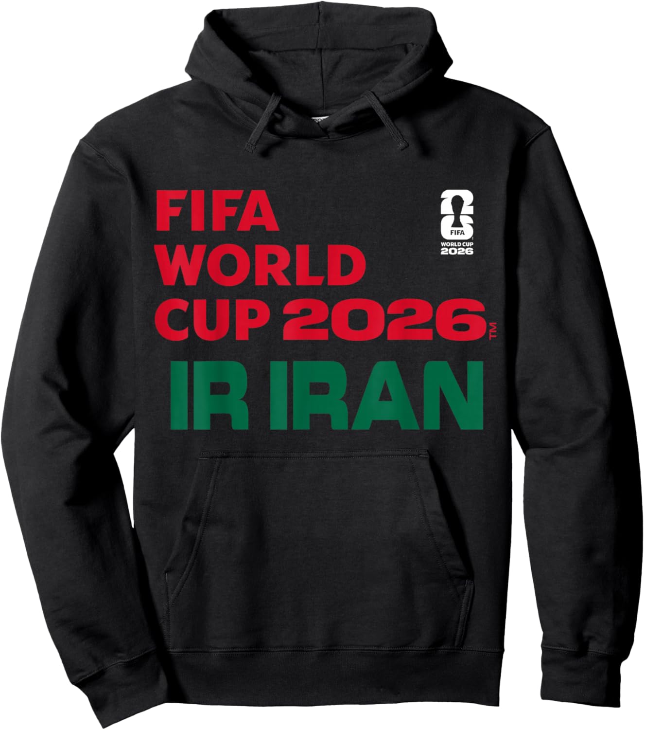 FIFA World CUP26 IR Iran Block Letters Hoodie - Hoodie | Black