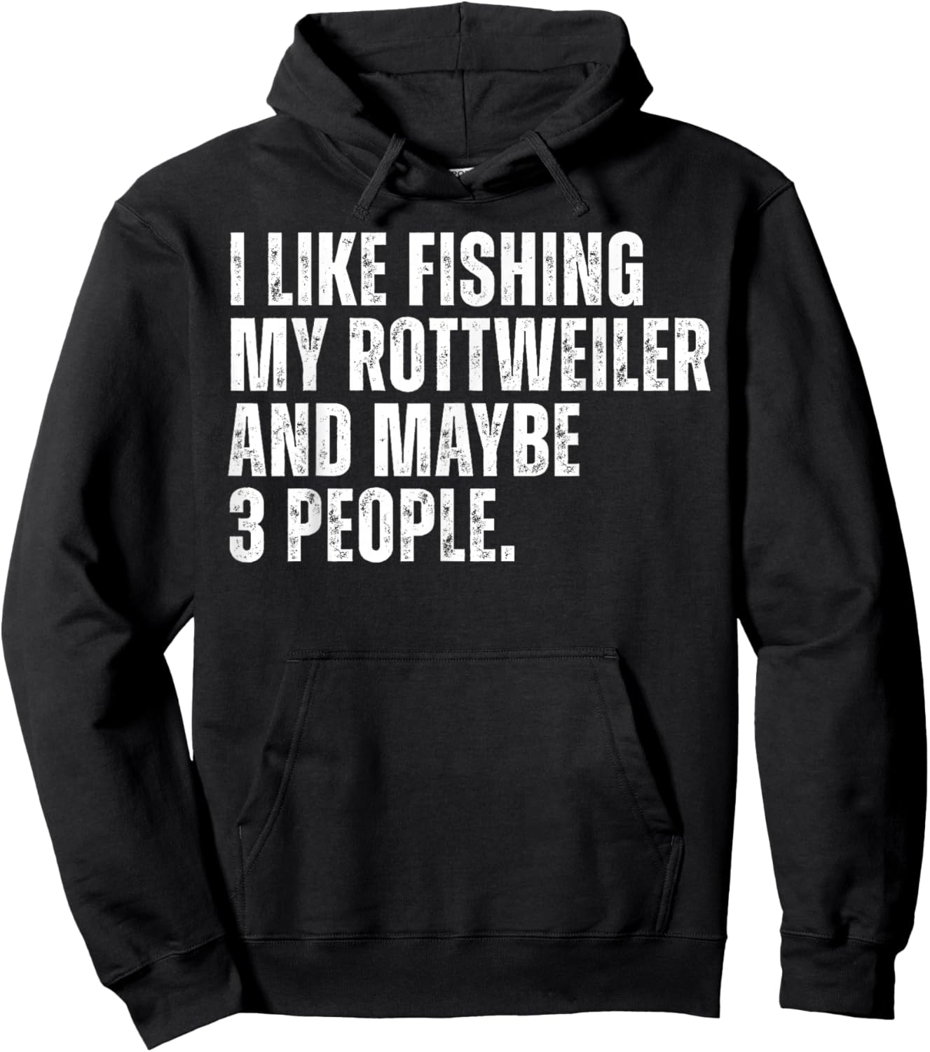 Rottweiler Owner Fishing Lover Funny Rottie Dog Dad Hoodie - Hoodie | Black