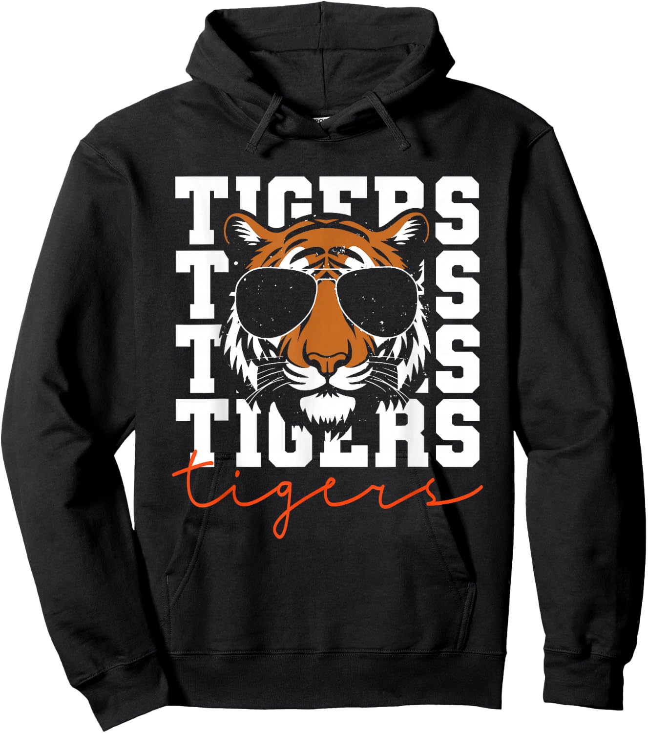 Vintage Tigers Inspirational Athletic Name Design Gift Hoodie - Hoodie | Black