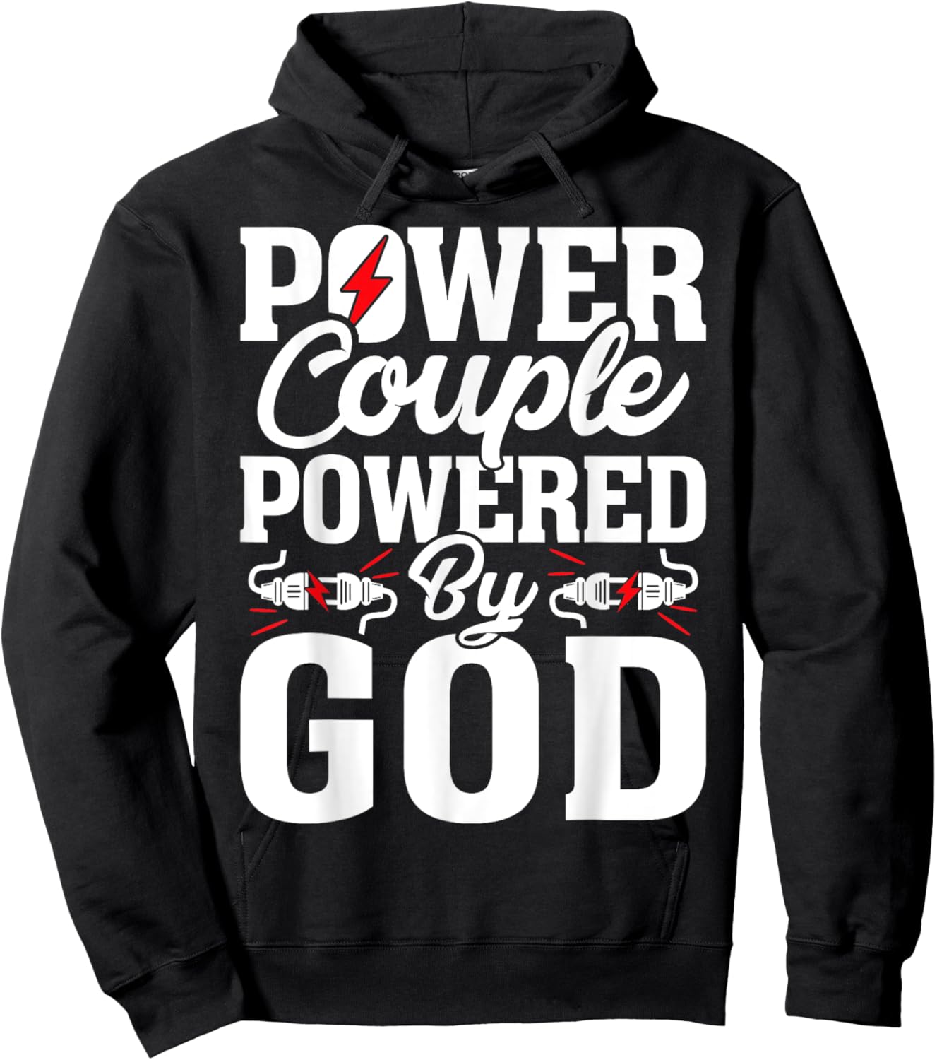 Power Couple Powered God - Christian Couple Hoodie - Hoodie | Black