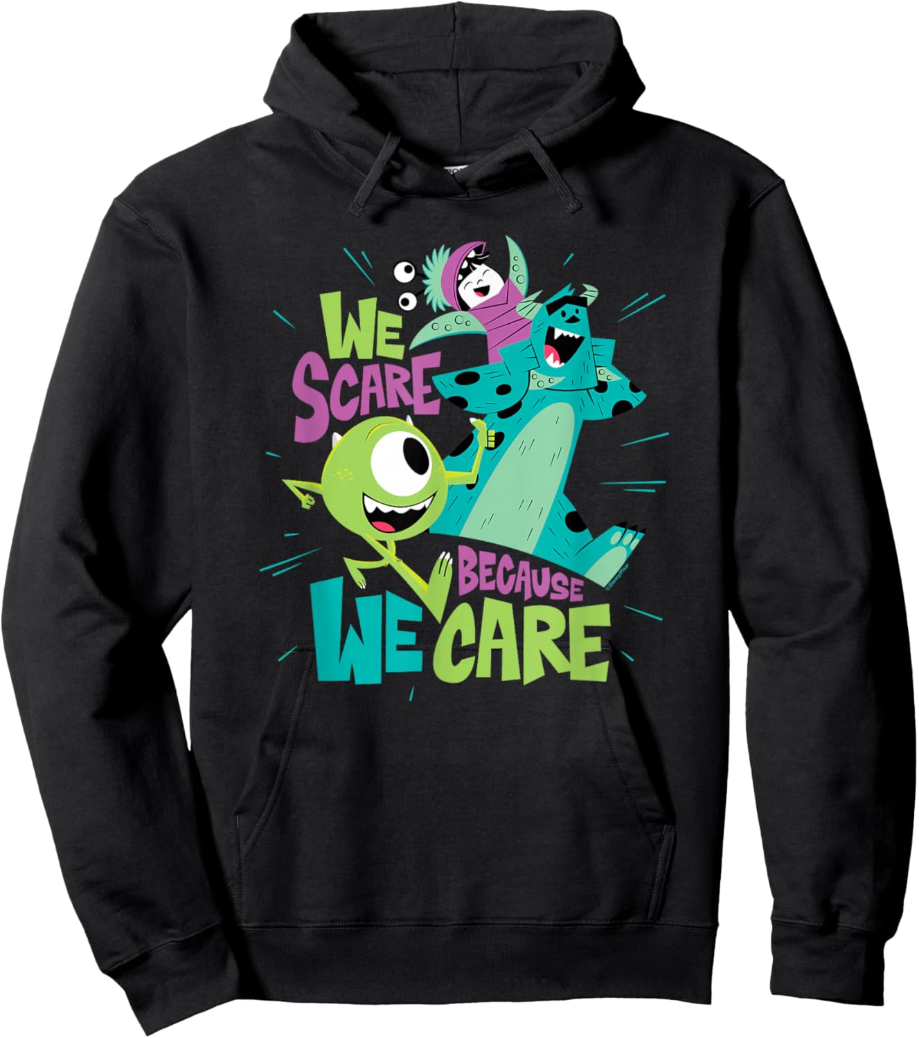 Monsters Inc - We Scare Because We Care Hoodie - Hoodie | Black