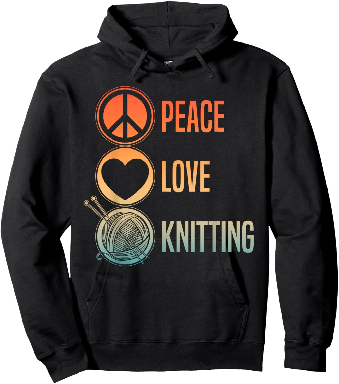 Funny Knitting Art Men Knit Yarn Lover Knitter Hoodie - Hoodie | Black