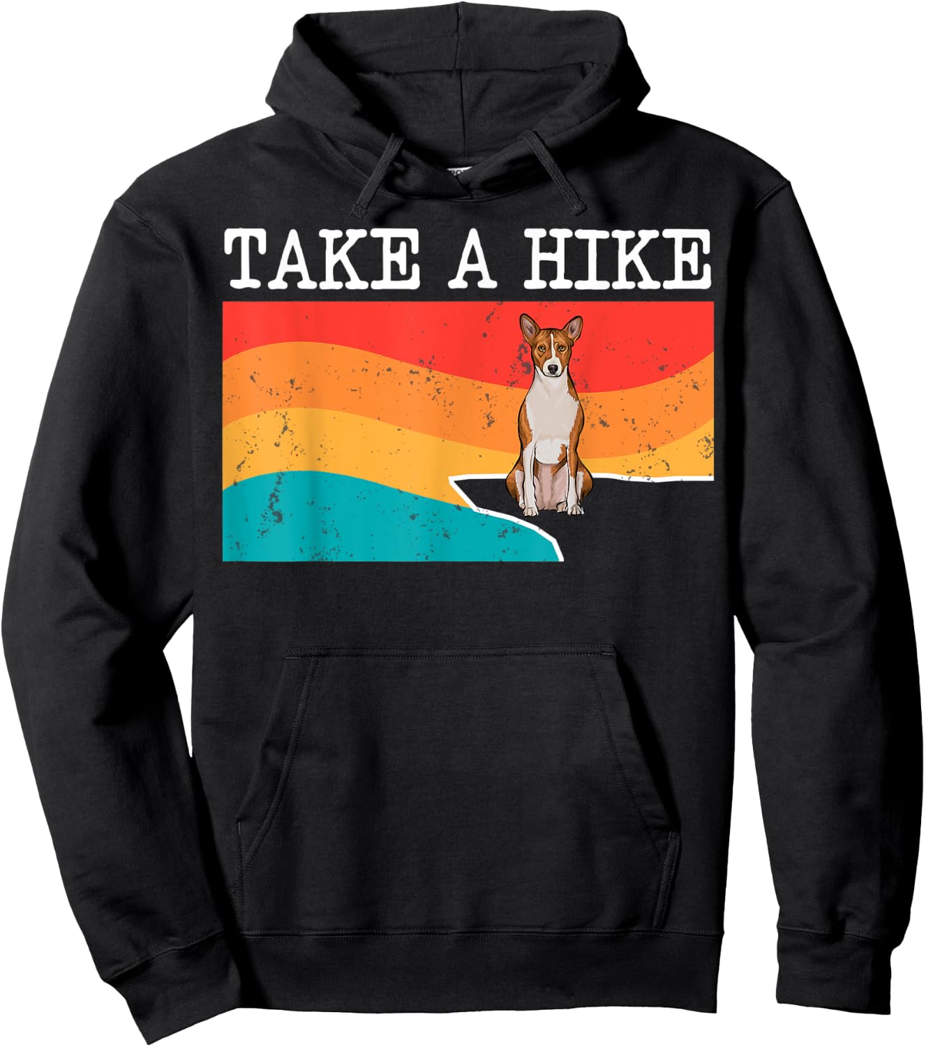 Funny Take A Hike Basenji Graphic Hiking Hoodie - Hoodie | Black