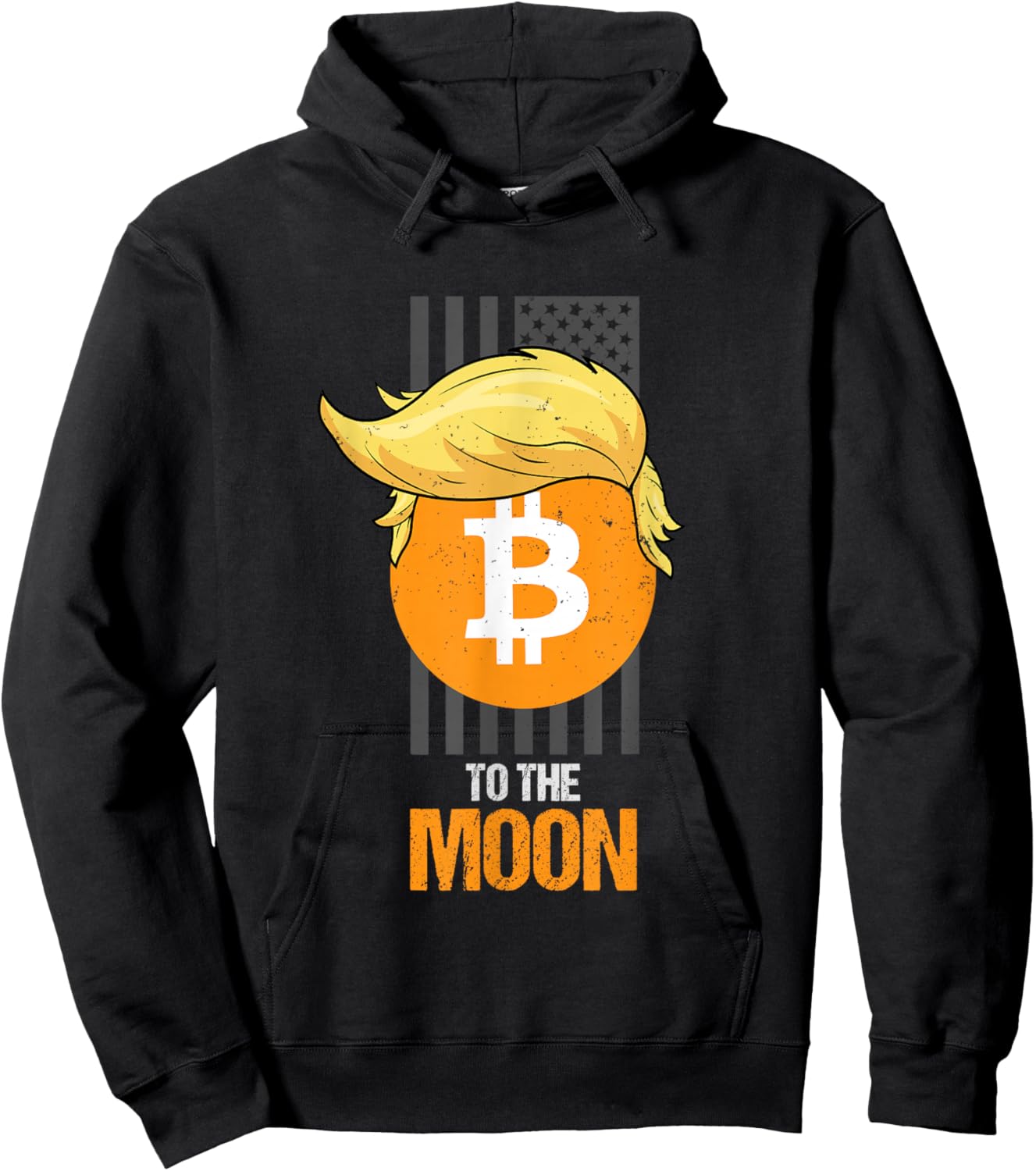 To The Moon Bitcoin Hodler American Patrotism Funny Hoodie - Hoodie | Black