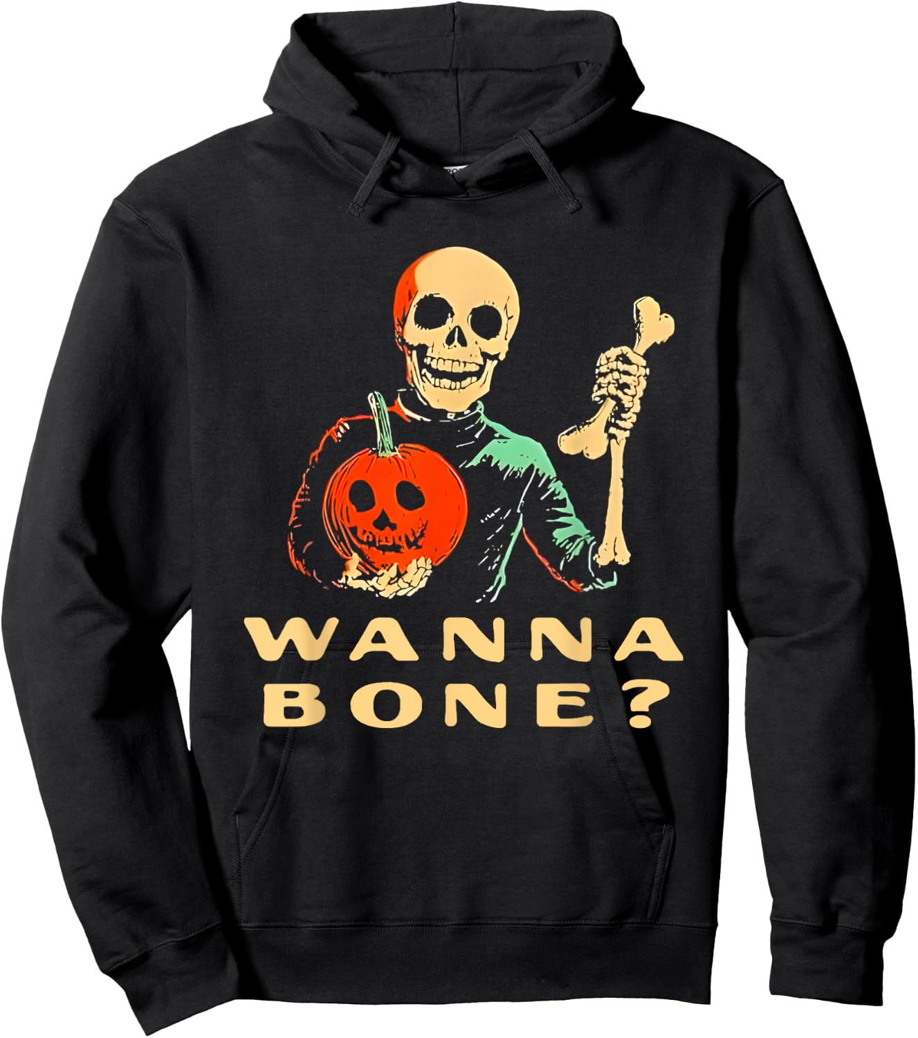 Wanna Bone Halloween Funny Women Hoodie - Hoodie | Black