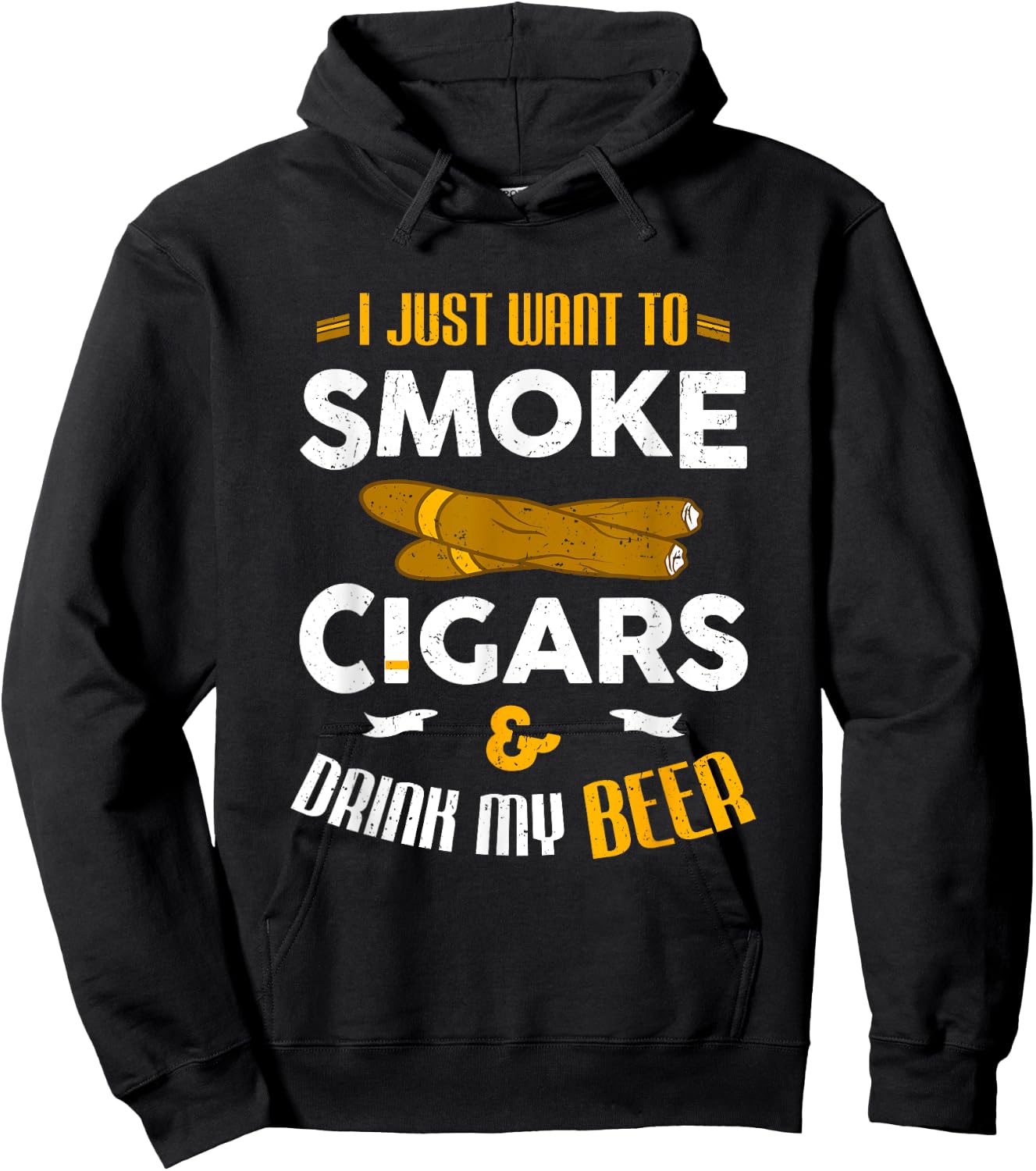 Cigar Shirts Cigar Smoker Beer Dad Fathers Day Hoodie - Hoodie | Black