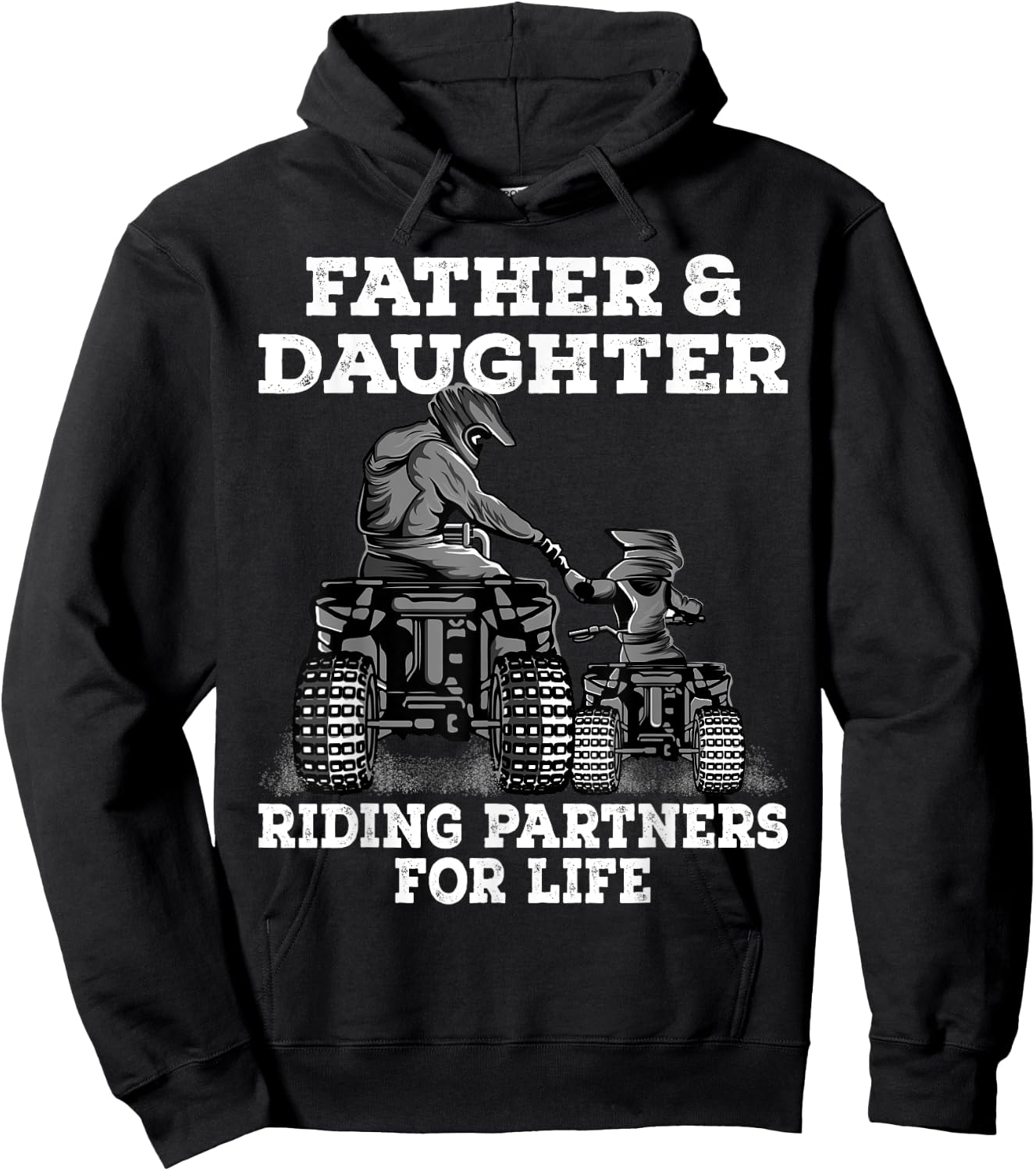 Quad Bike - Father and Daughter Riding Partners ATV Girl Hoodie - Hoodie | Black