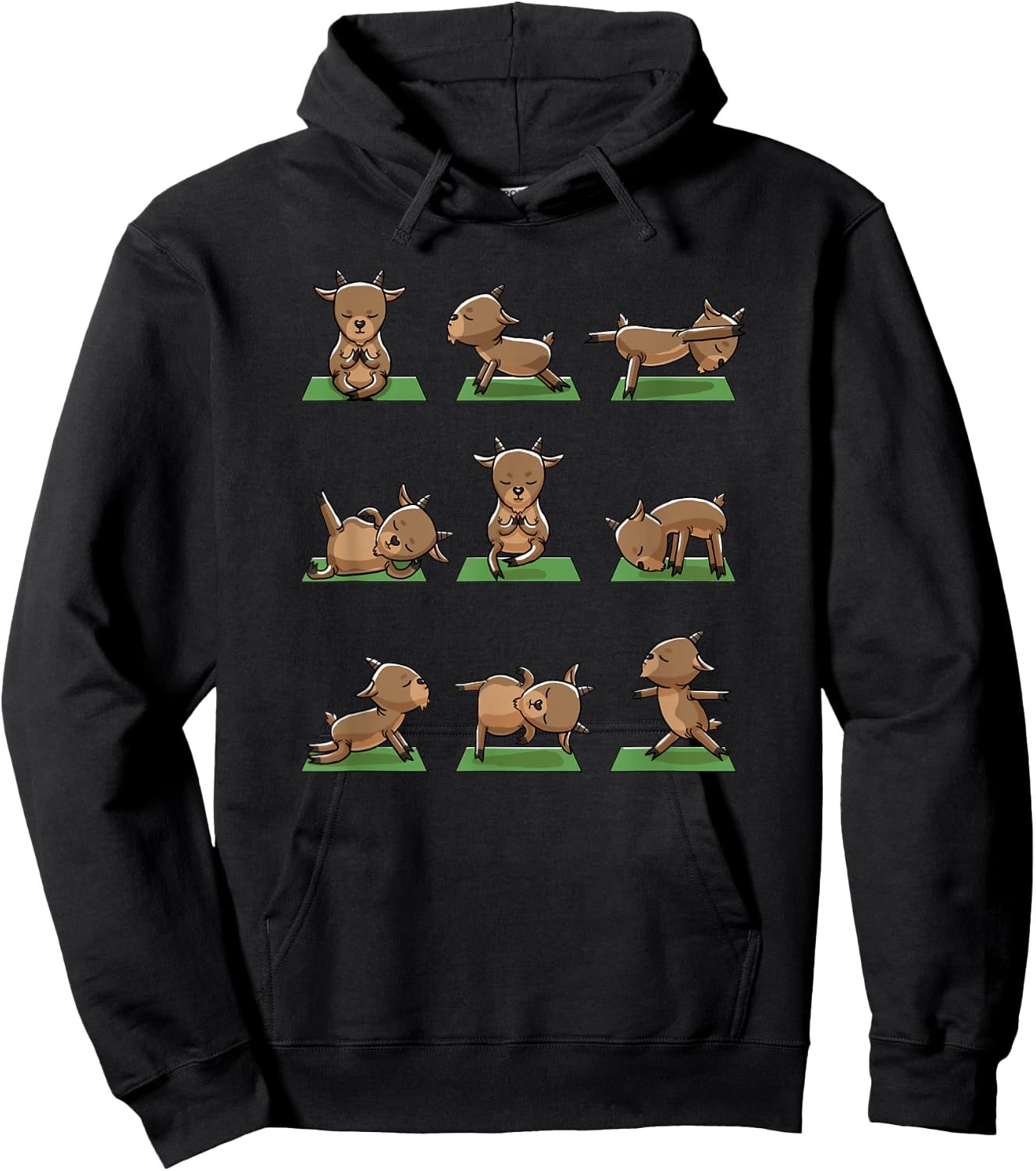Yoga Goats Pose Funny Meditation Exercise Animal Lover Gift Hoodie - Hoodie | Black