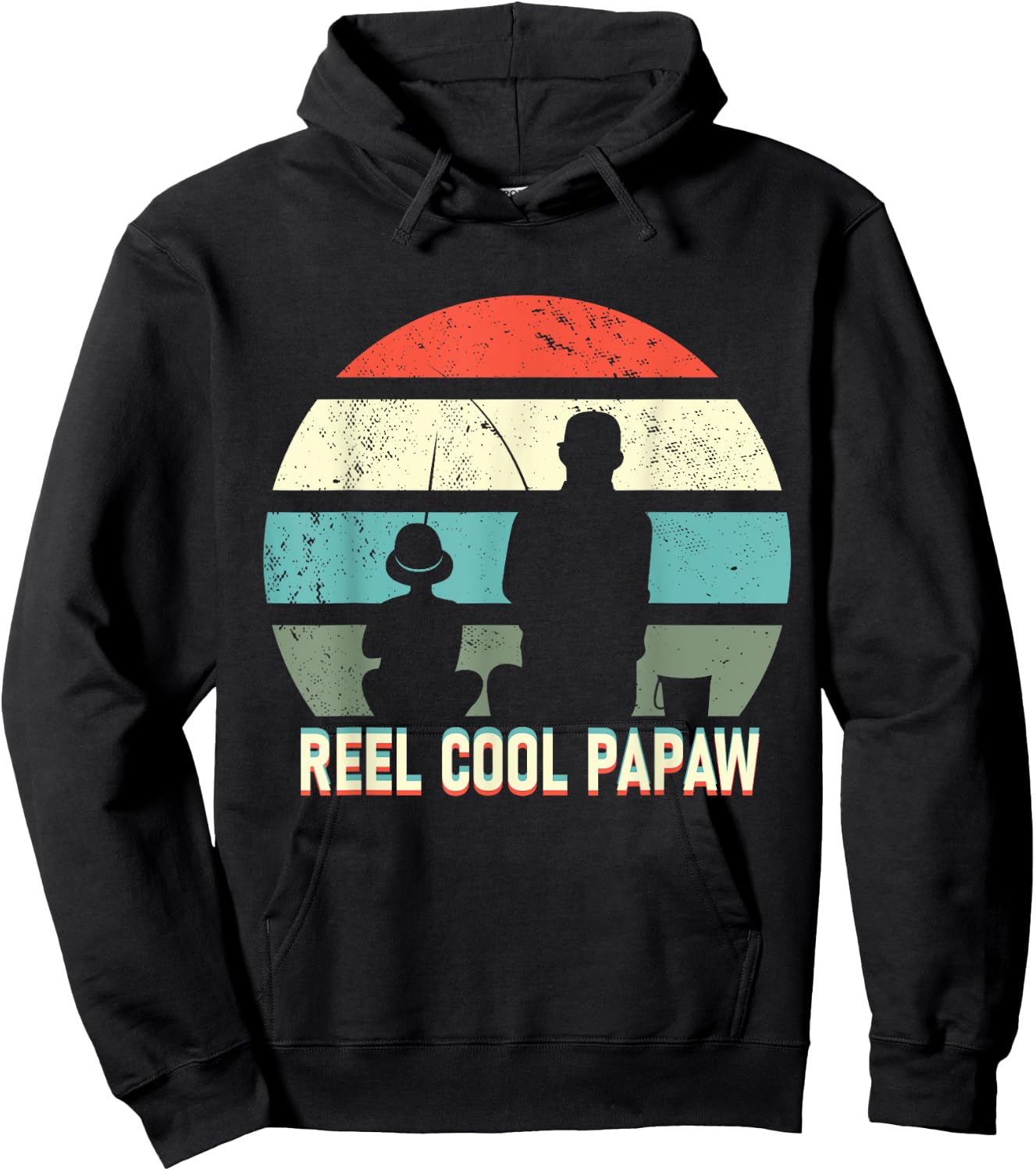 reel cool Papaw fisherman grandpa father's day Fishing gifts Hoodie - Hoodie | Black