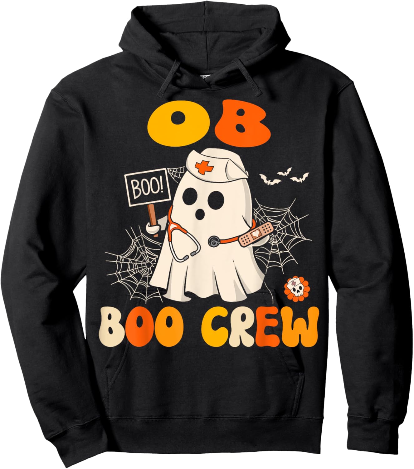 Groovy OB Nurse Funny Halloween Costume OB Gyn Nurse Hoodie - Hoodie | Black