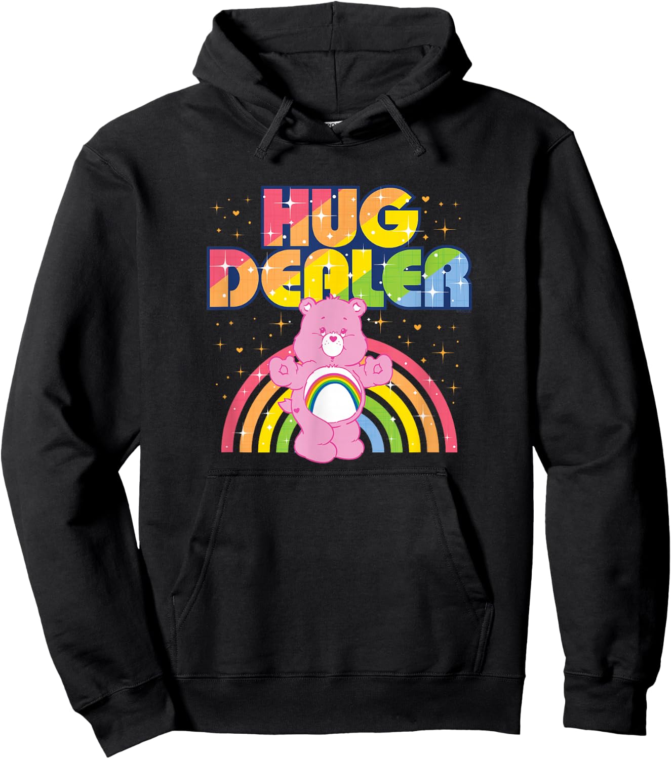 Care Bears Hug Dealer Rainbow Retro Cartoon Hoodie - Hoodie | Black