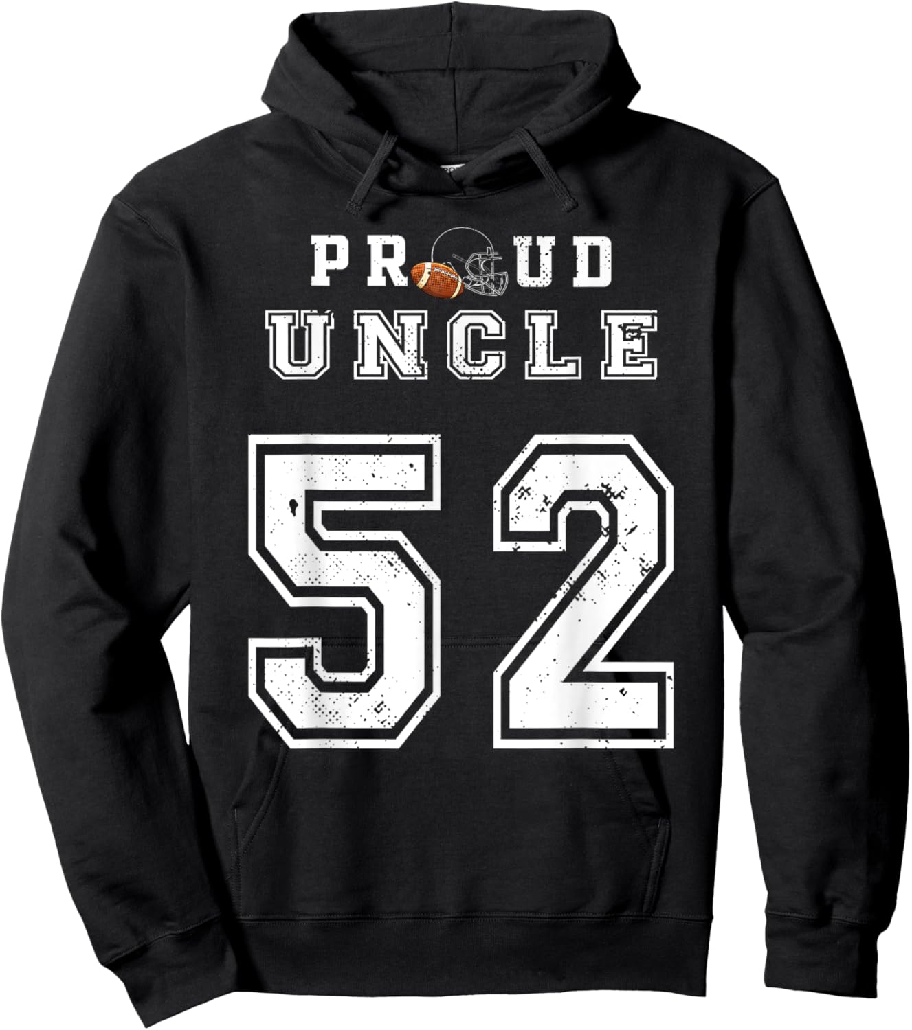 Custom Proud Football Uncle Number 52 Personalized Hoodie - Hoodie | Black