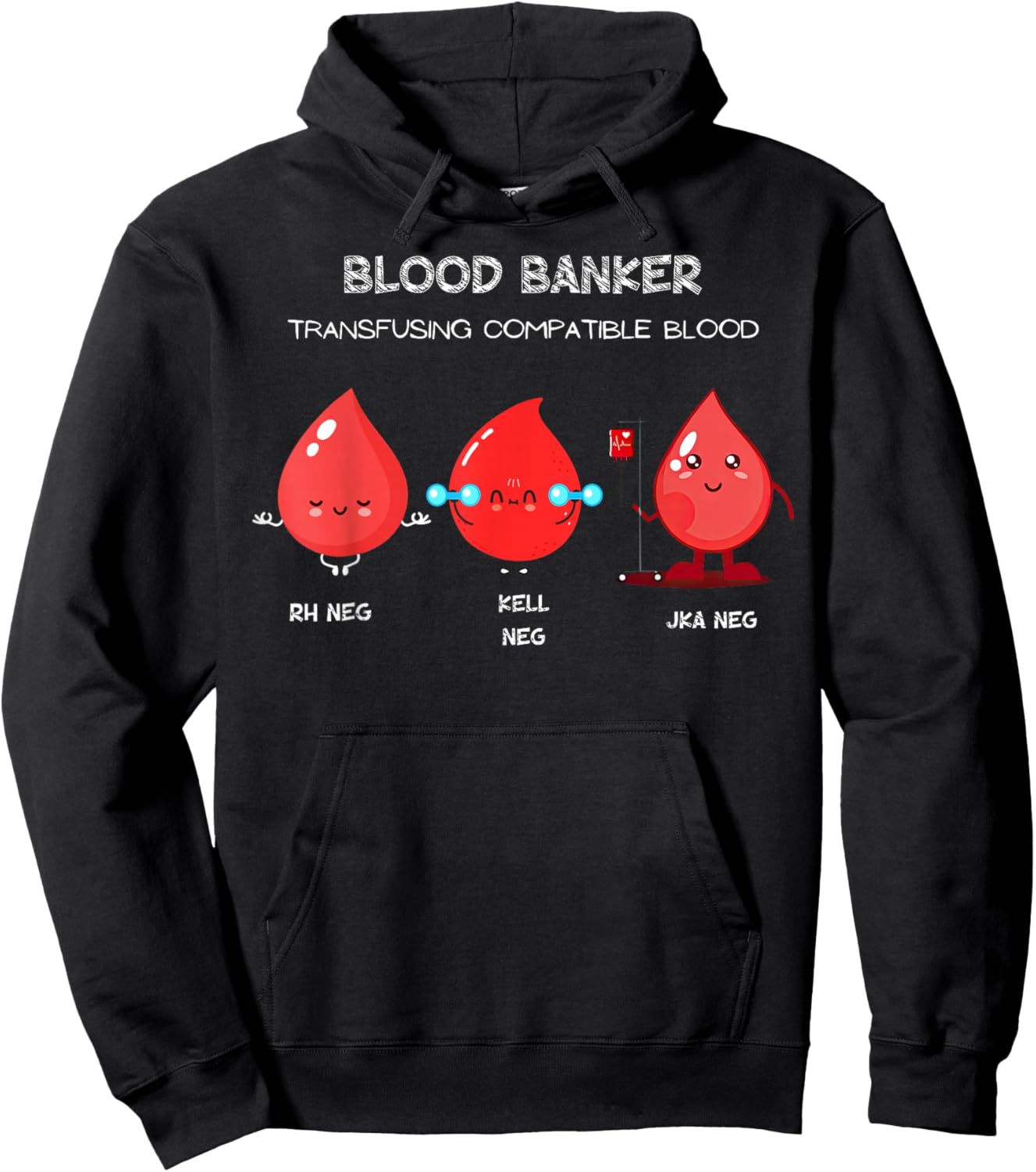 Blood Bank Blood Type Medical Lab Science Laboratory Blood Hoodie - Hoodie | Black