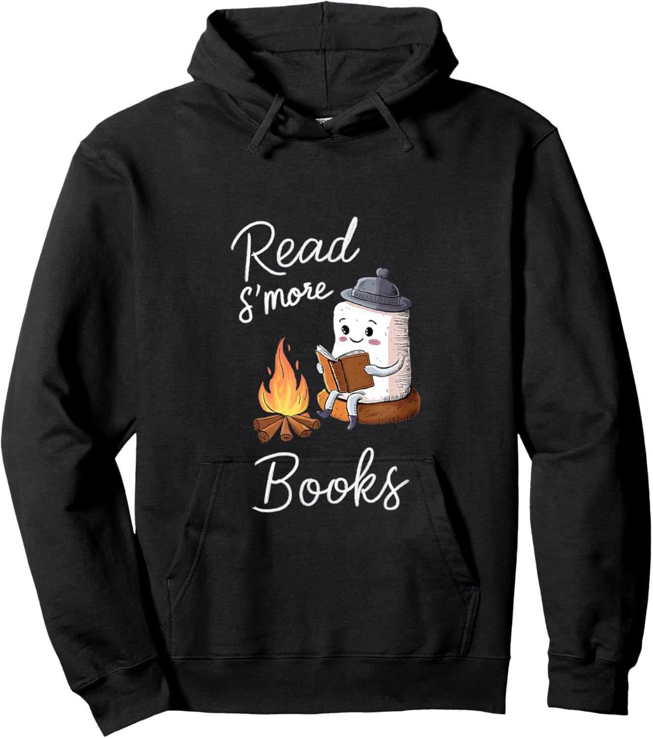 Read S'more Books Cute Campfire | Reading Book Lovers Hoodie - Hoodie | Black