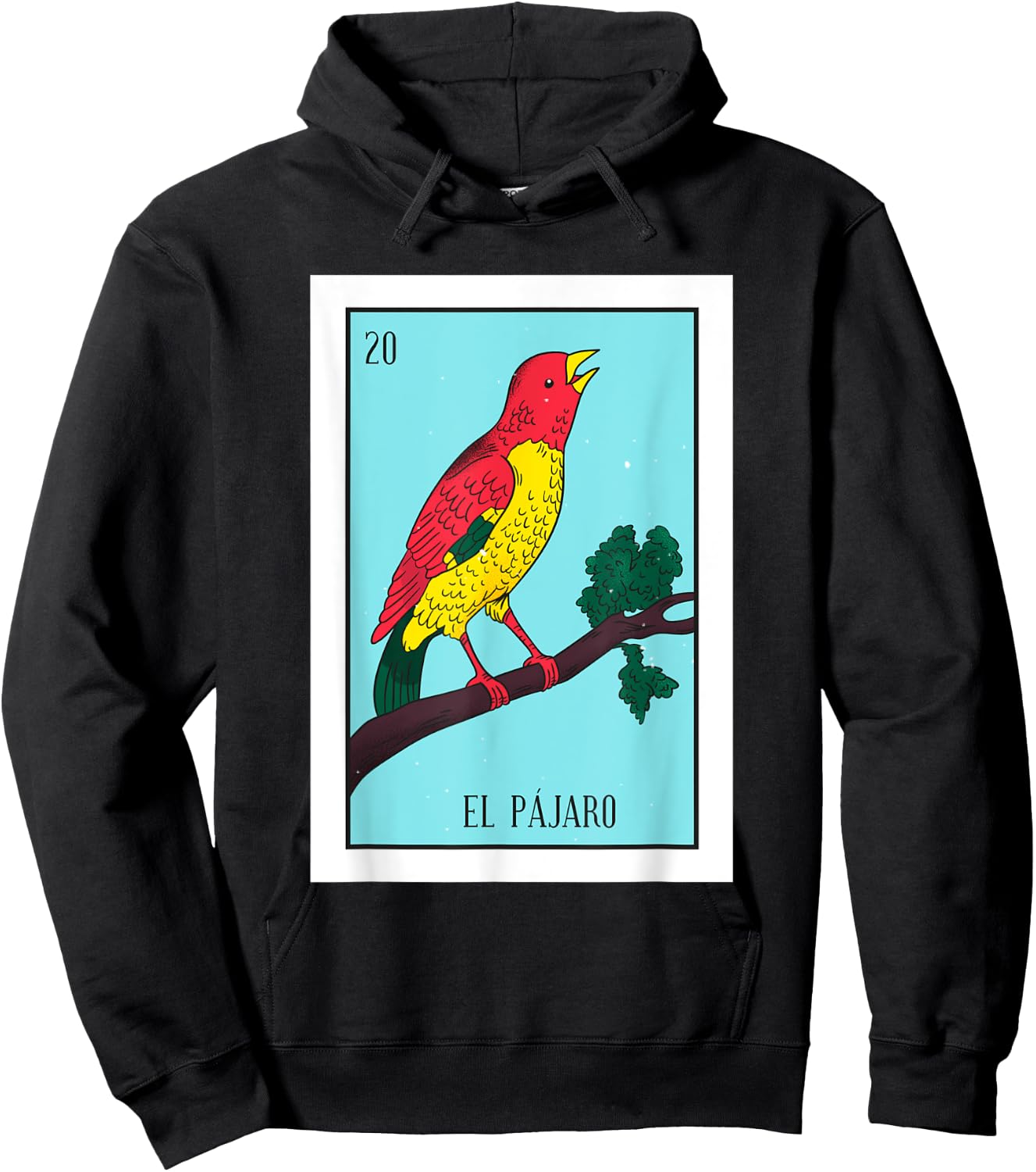 El Pajaro Lottery Card The Bird Card Mexican Lottery Hoodie - Hoodie | Black