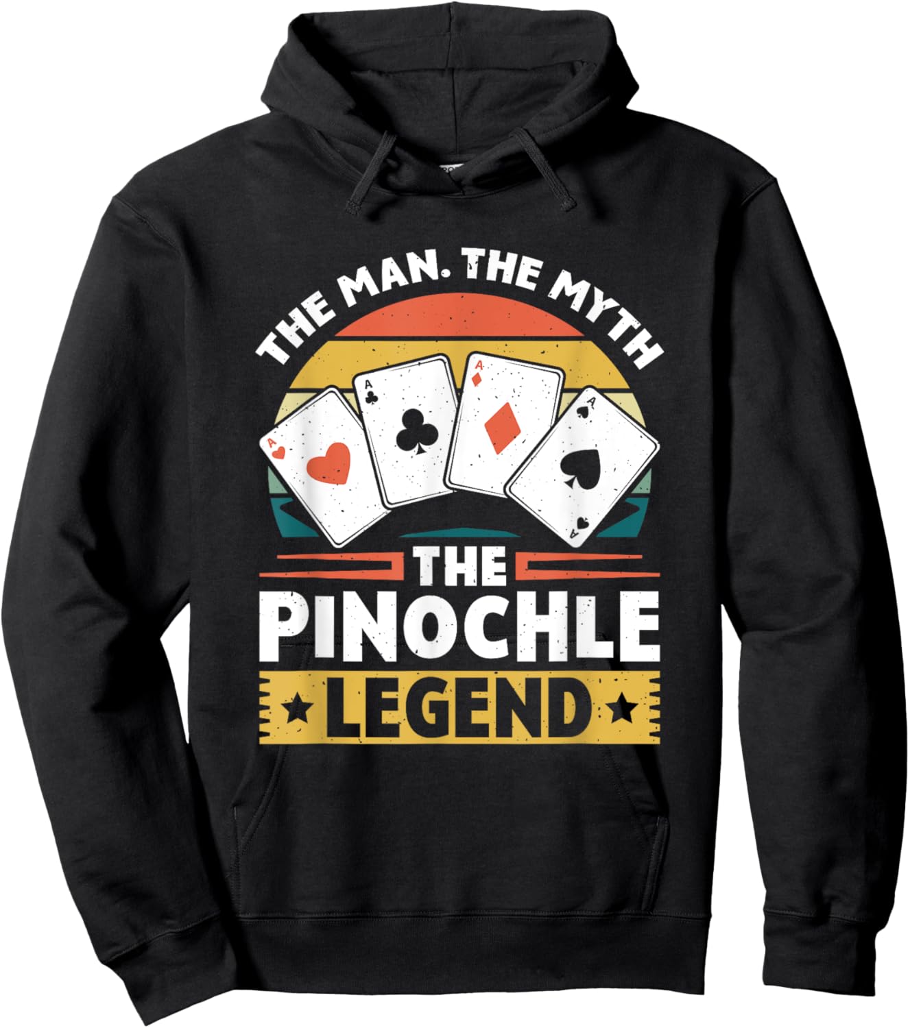 Pinochle Legend - Card Game Funny Pinochle Vintage Pinochle Hoodie - Hoodie | Black