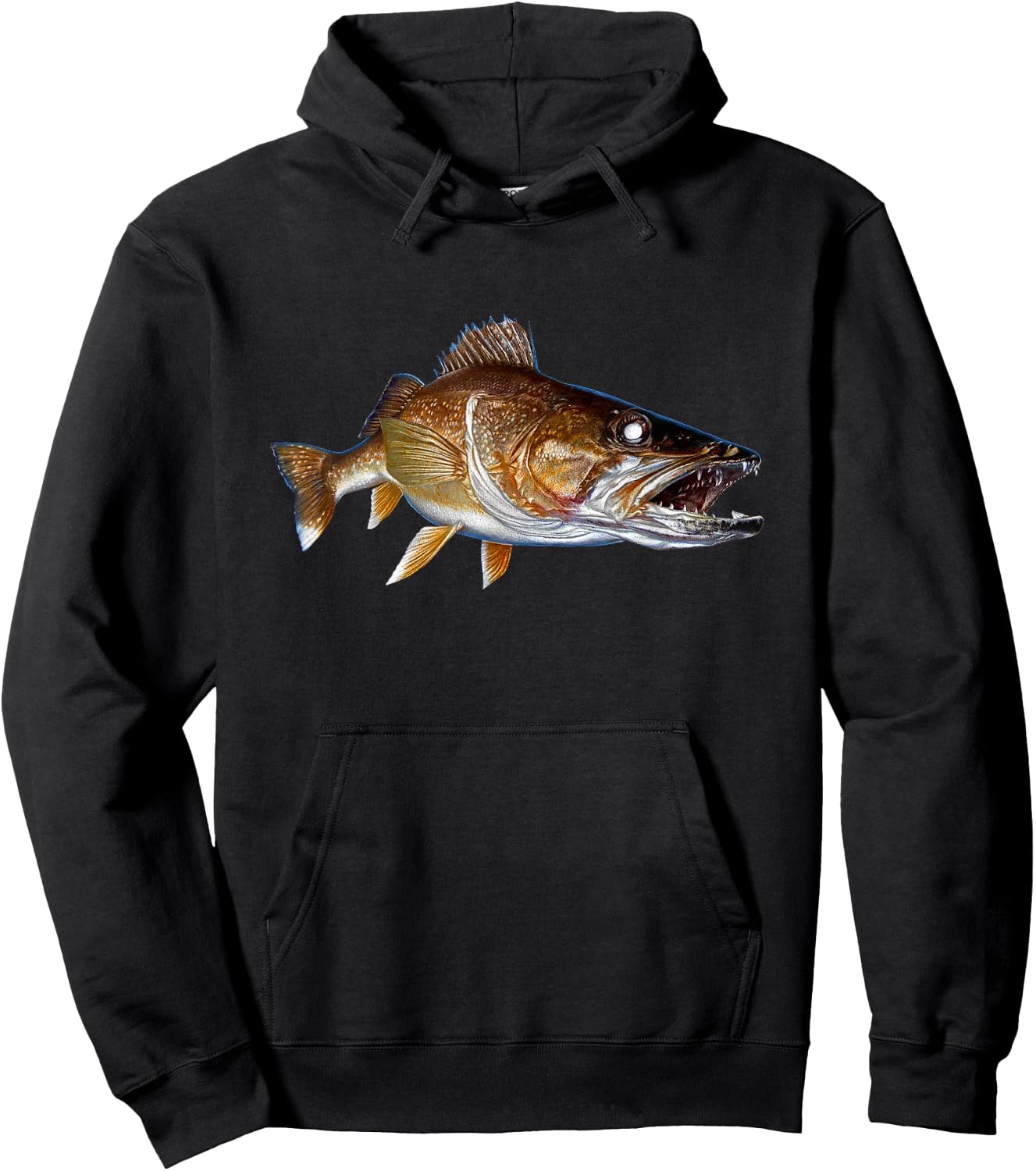 Walleye Fish Art Walleye Fishing Clothing Gift Fisherman Hoodie - Hoodie | Black
