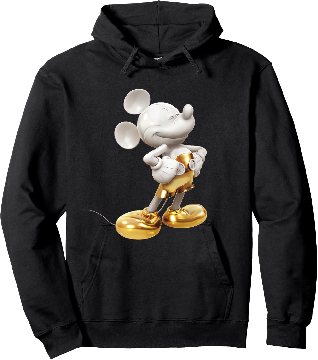 Disney Gold Mickey Mouse Pose,Short Sleeve Hoodie - Hoodie | Black