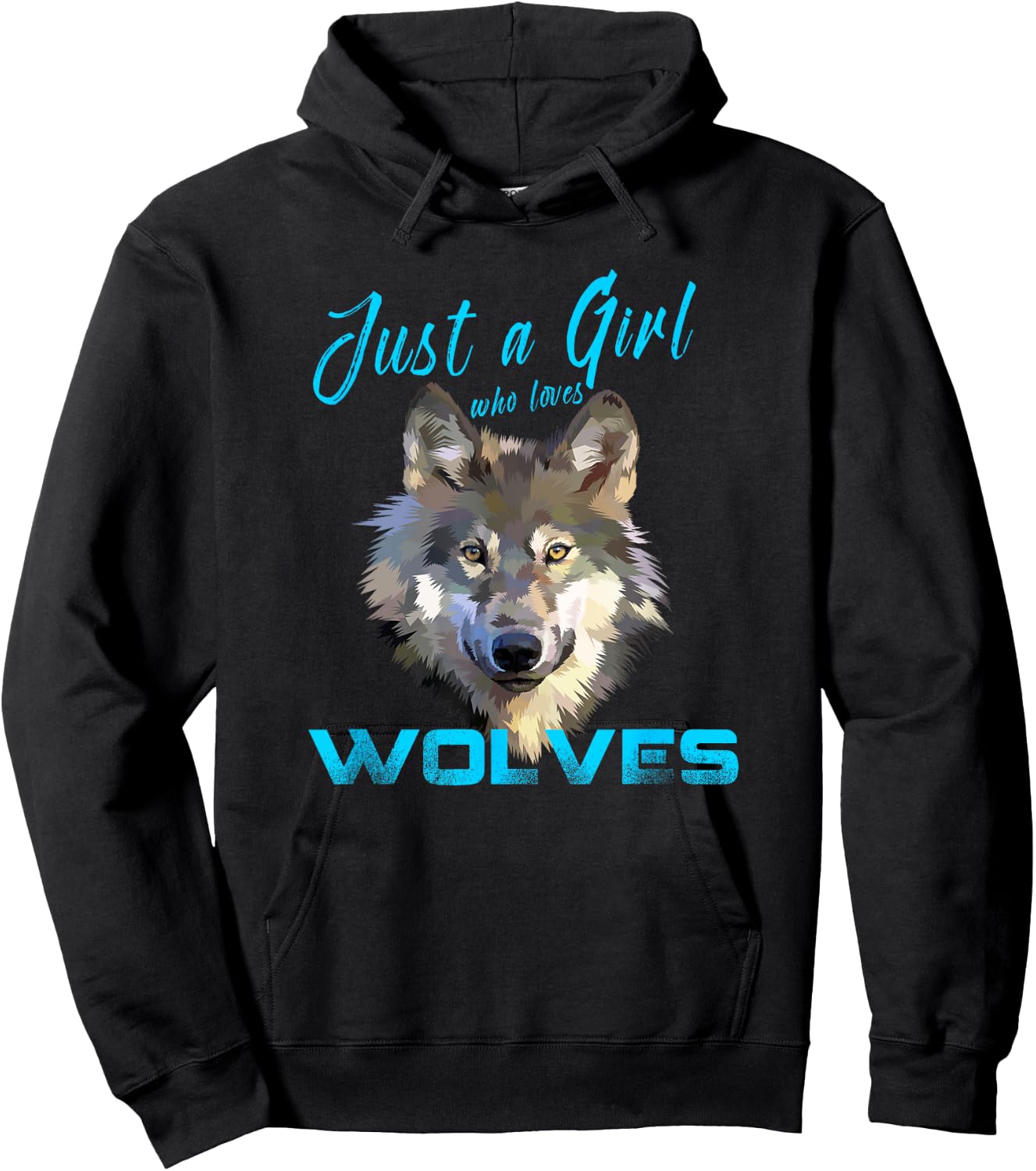 Just A Girl Who Loves Wolves Shirt Cute Wolf Gift Girls Hoodie - Hoodie | Black